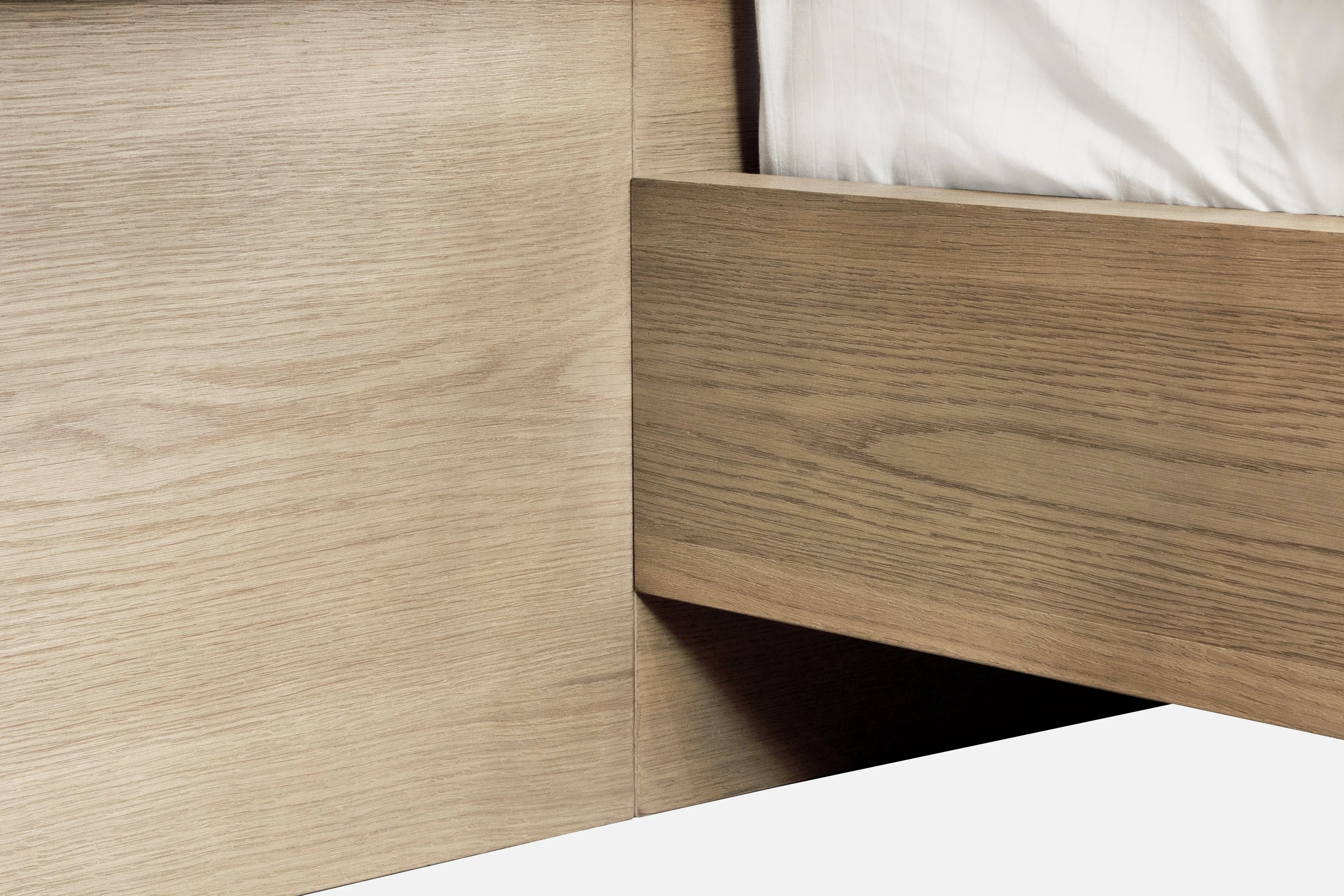 One Coastal Modern Live Edge Queen Wall Bed with Floating Nightstands in Bisque - Image 6