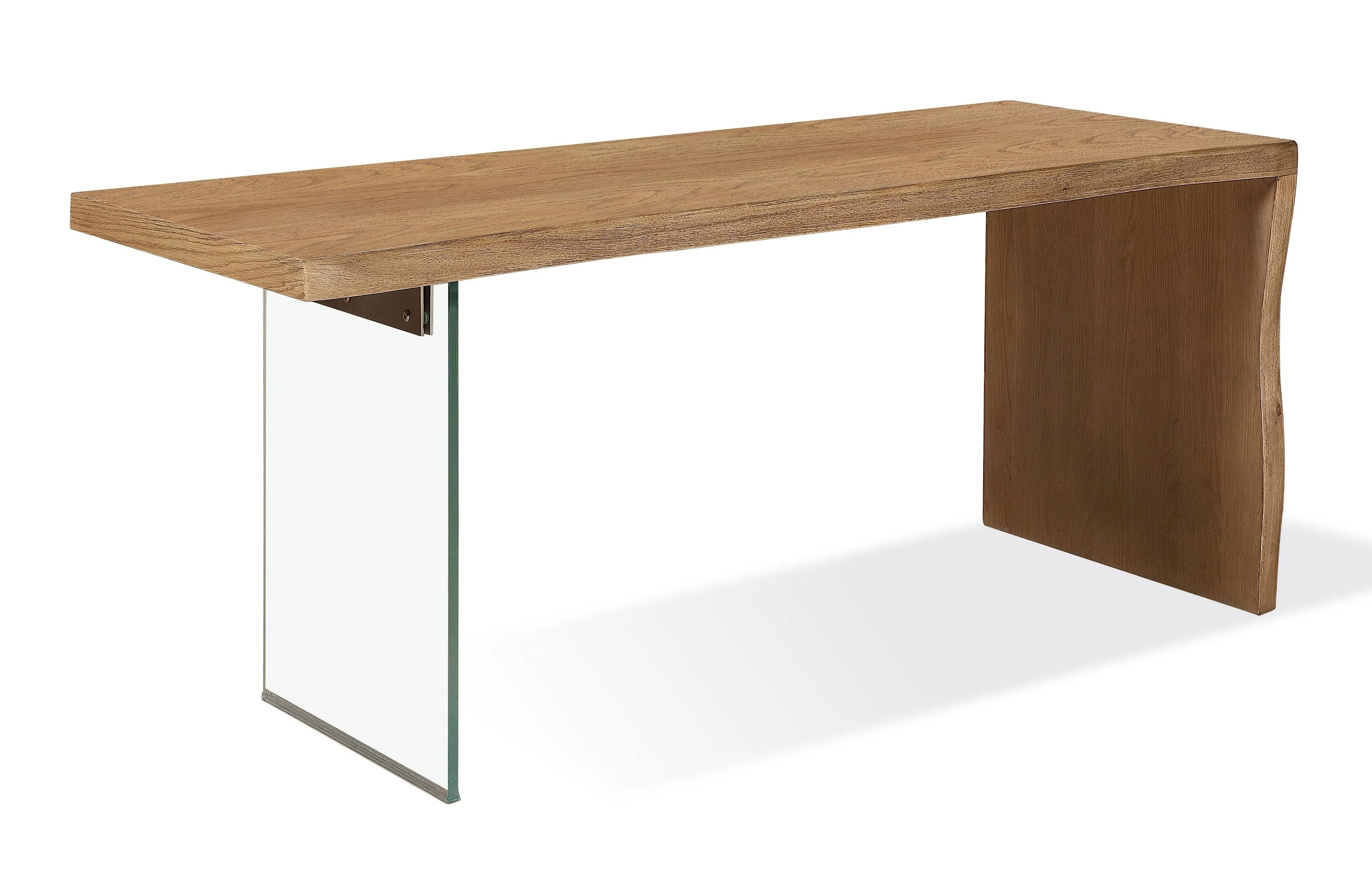 One Modern Coastal Writing Desk in White Oak and Glass - Image 2