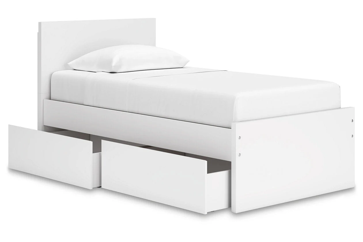 Onita White Twin Storage Platform Bed with 4 Drawers - Image 5