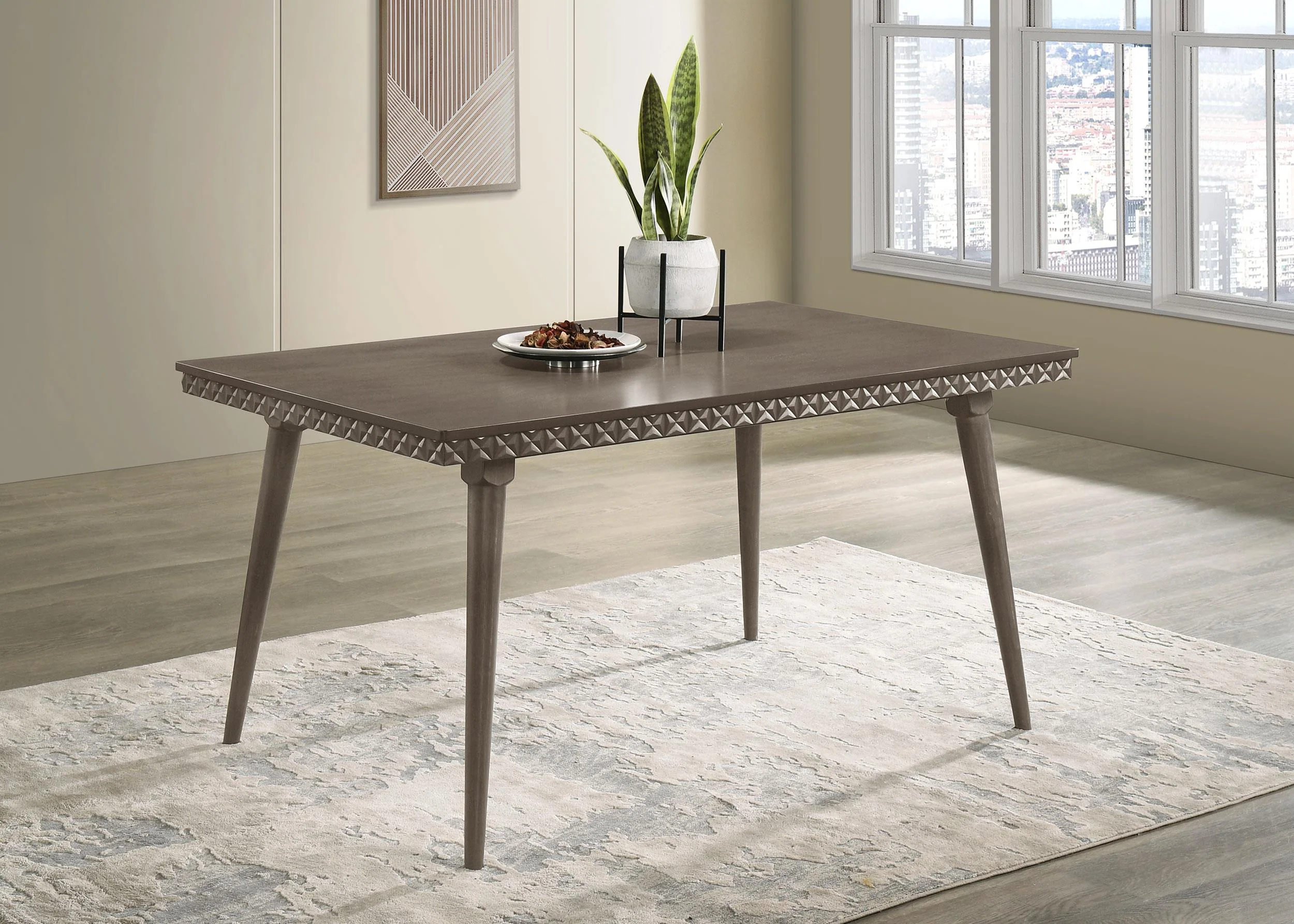 Onslow Dark Brown Rectangular Wood Dining Table