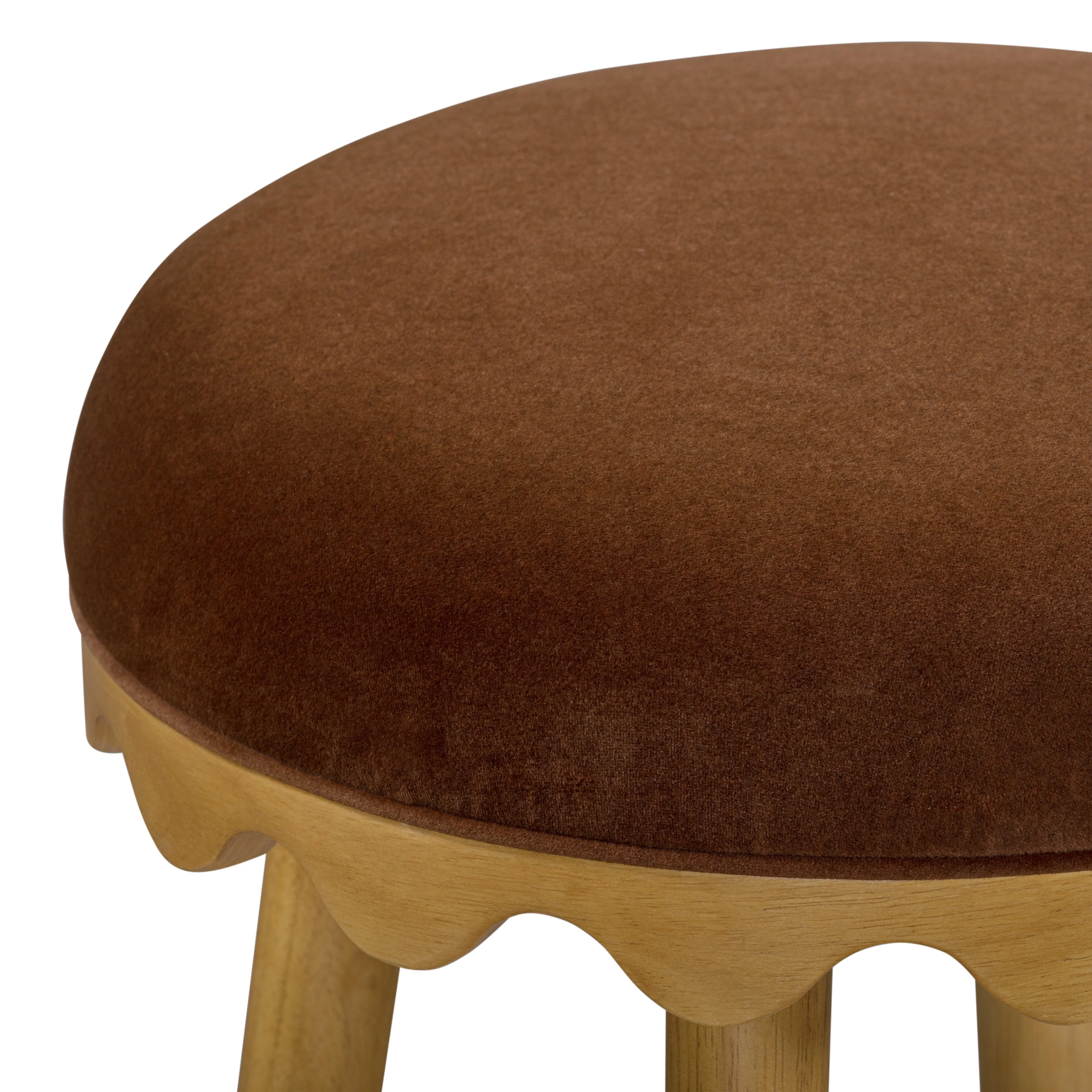 Oodle Bronze Performance Vegan Mohair Natural Counter Stool - Image 4