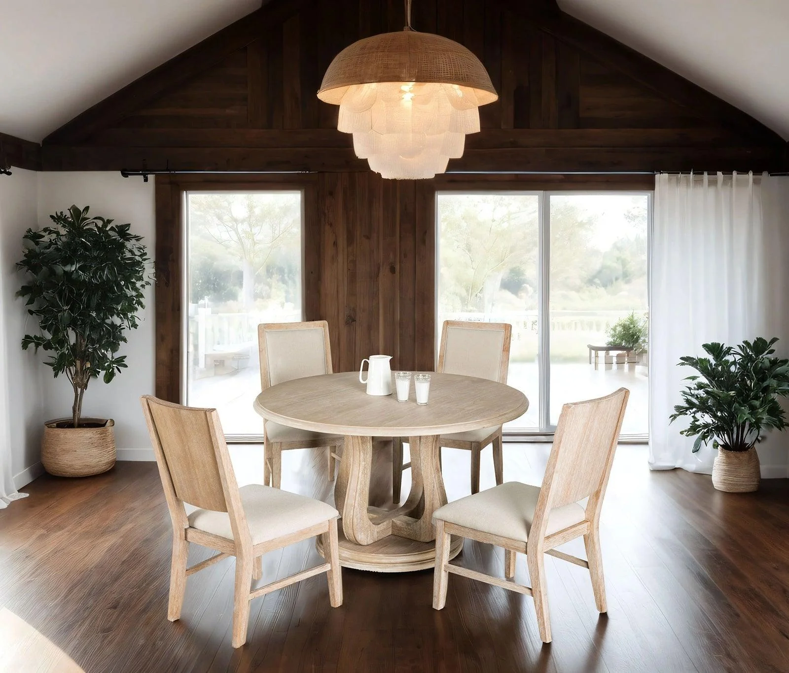 Orbetello Distressed Natural 54" Round Dining Table Only