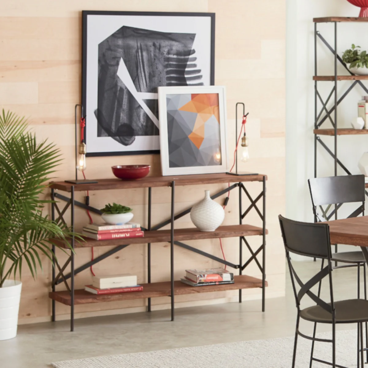 Organic Forge 56" Wide Bookshelf in Raw Walnut - Image 6