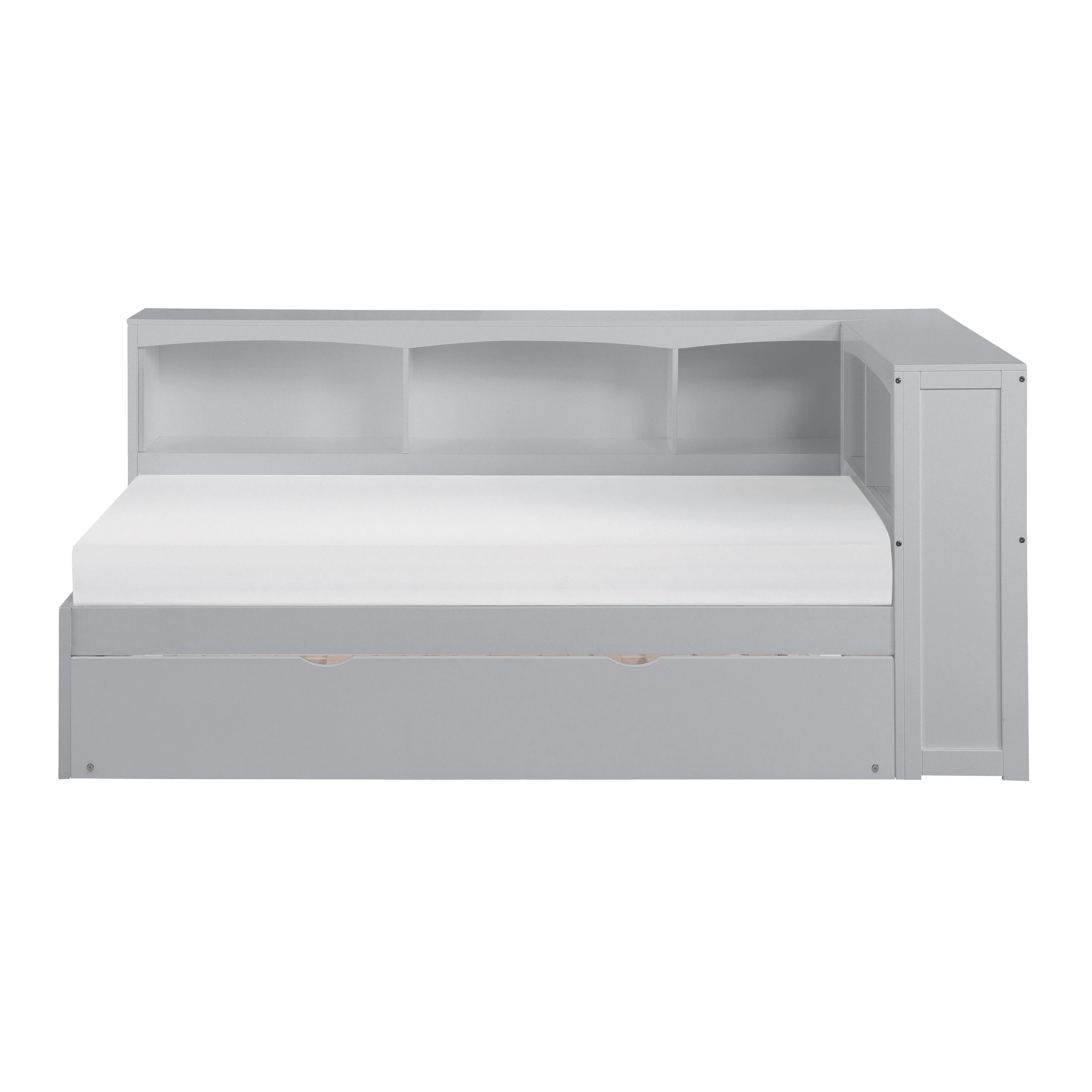 Orion Gray Twin Bookcase Corner Bed with Twin Trundle - Image 3