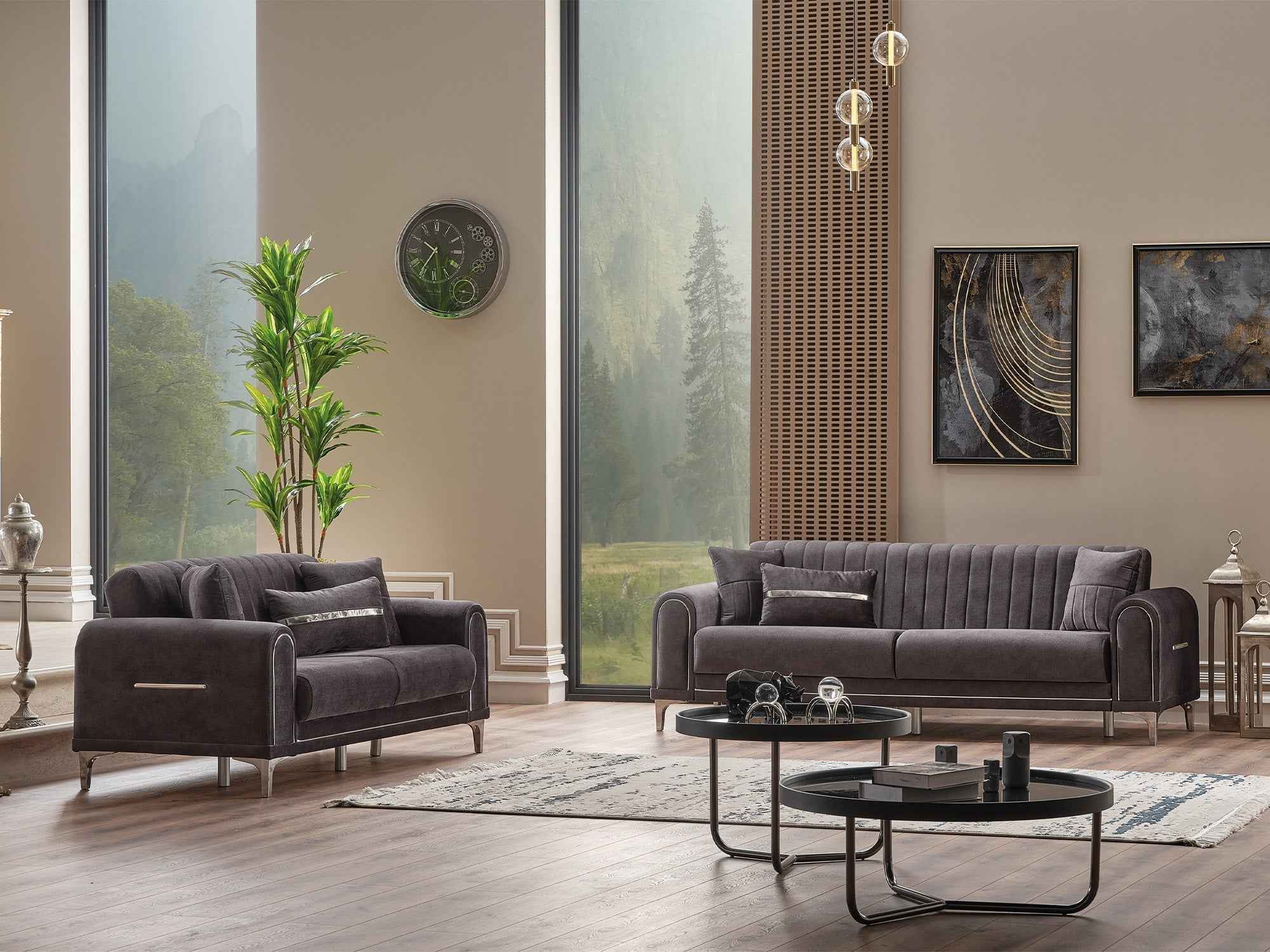 Orion Grey 3-pieces (Sofa & Loveseat & Chair) Living Room Set - Image 3