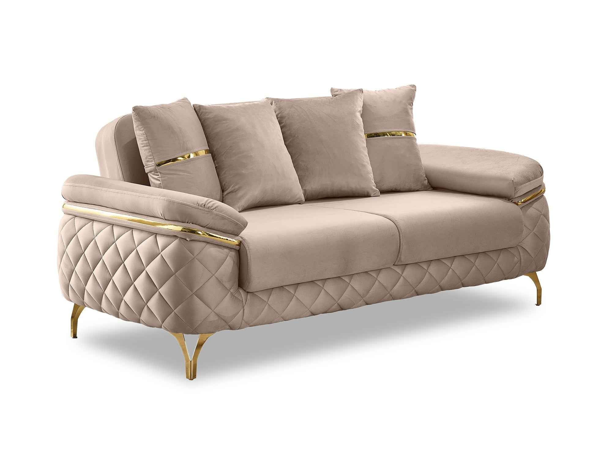 Orlando Beige Convertible Loveseat