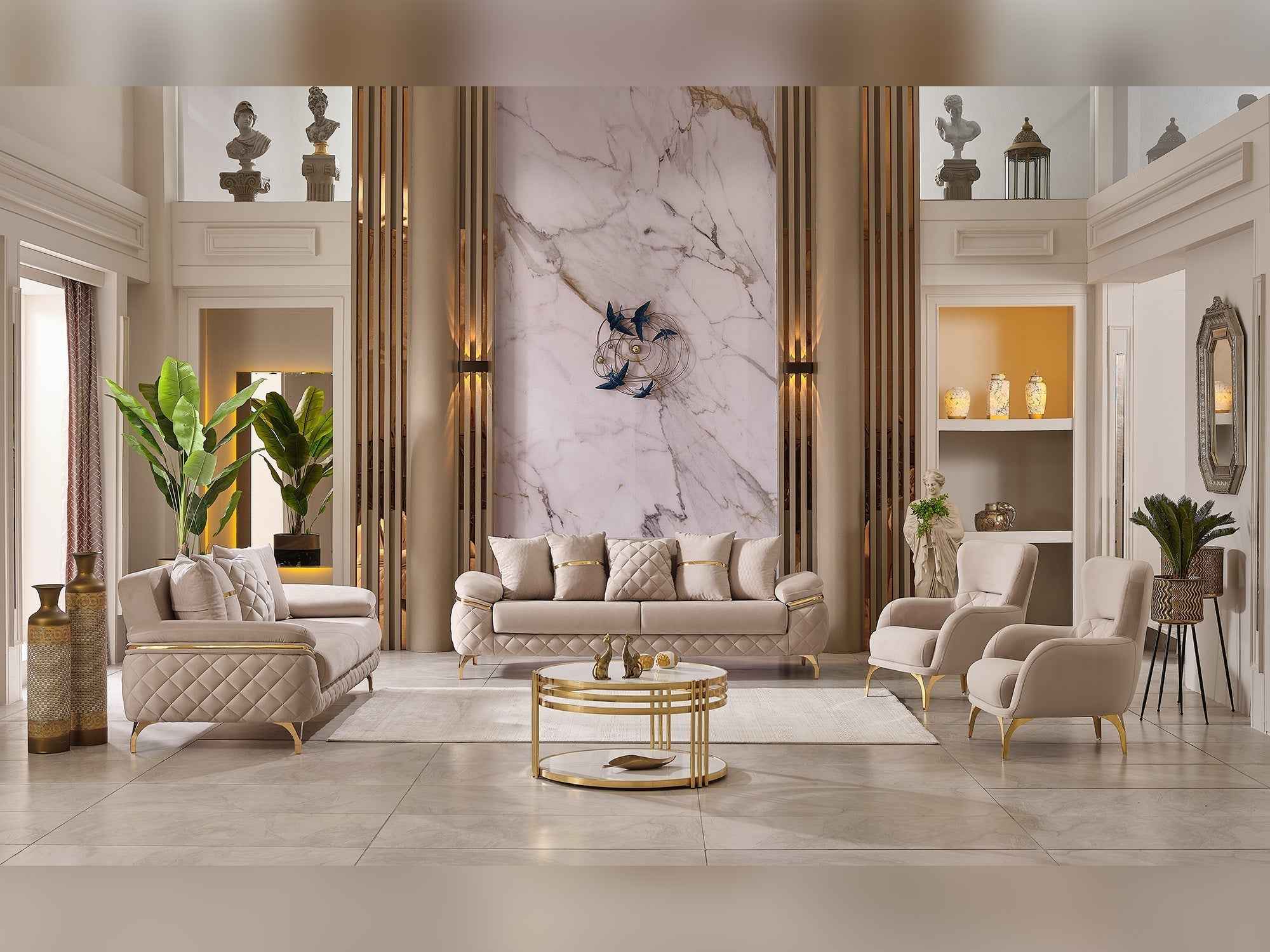 Orlando Beige Convertible Loveseat - Image 2