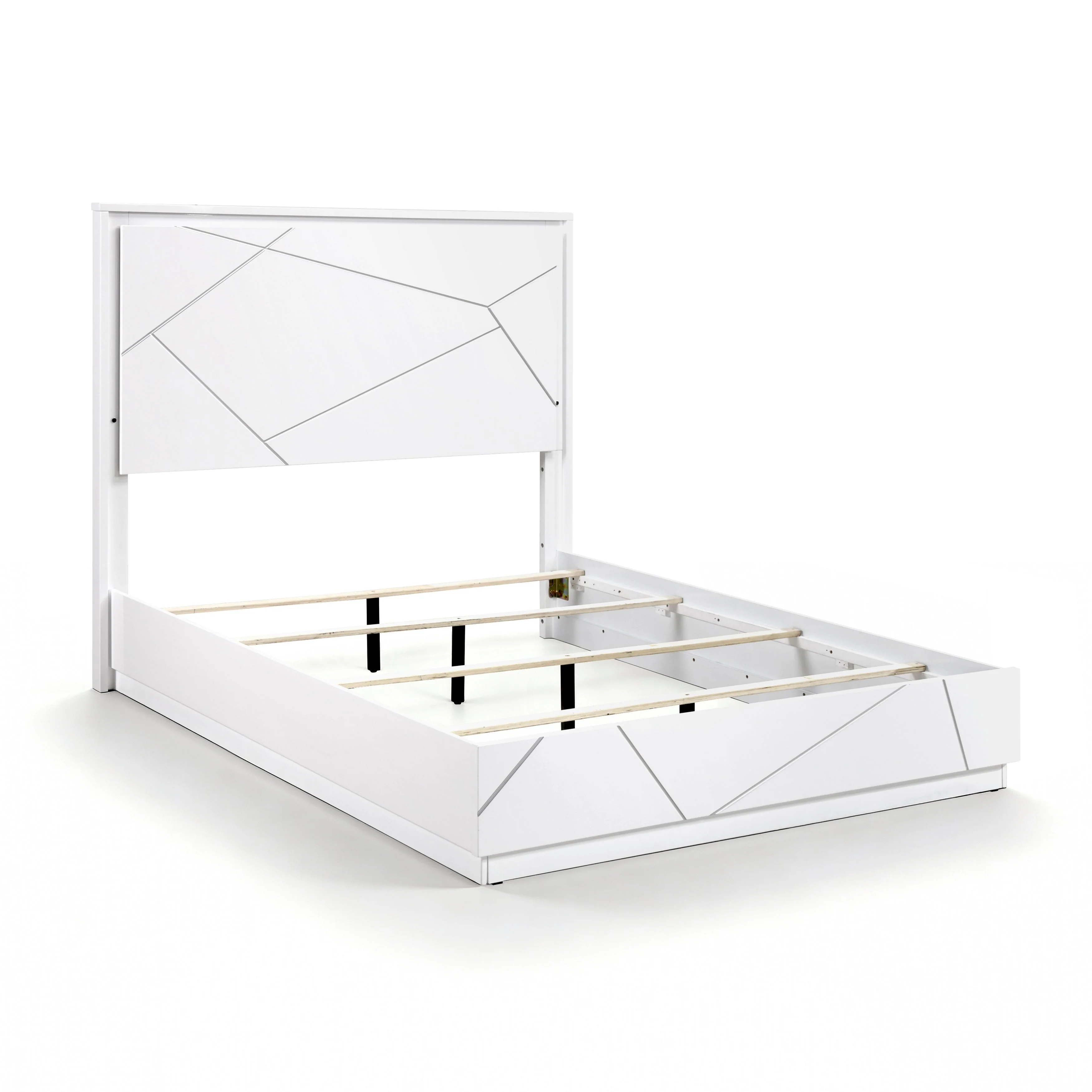 Orlo White Eastern King LED Panel Bed - Image 5