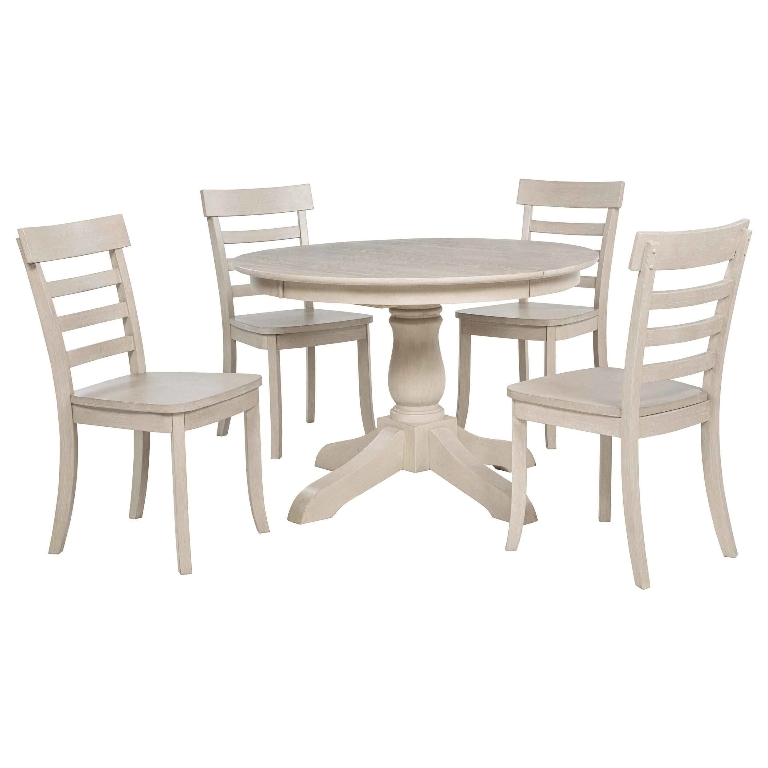 Orrison Linen 5-piece Oval 62-inch Extension Leaf Dining Set