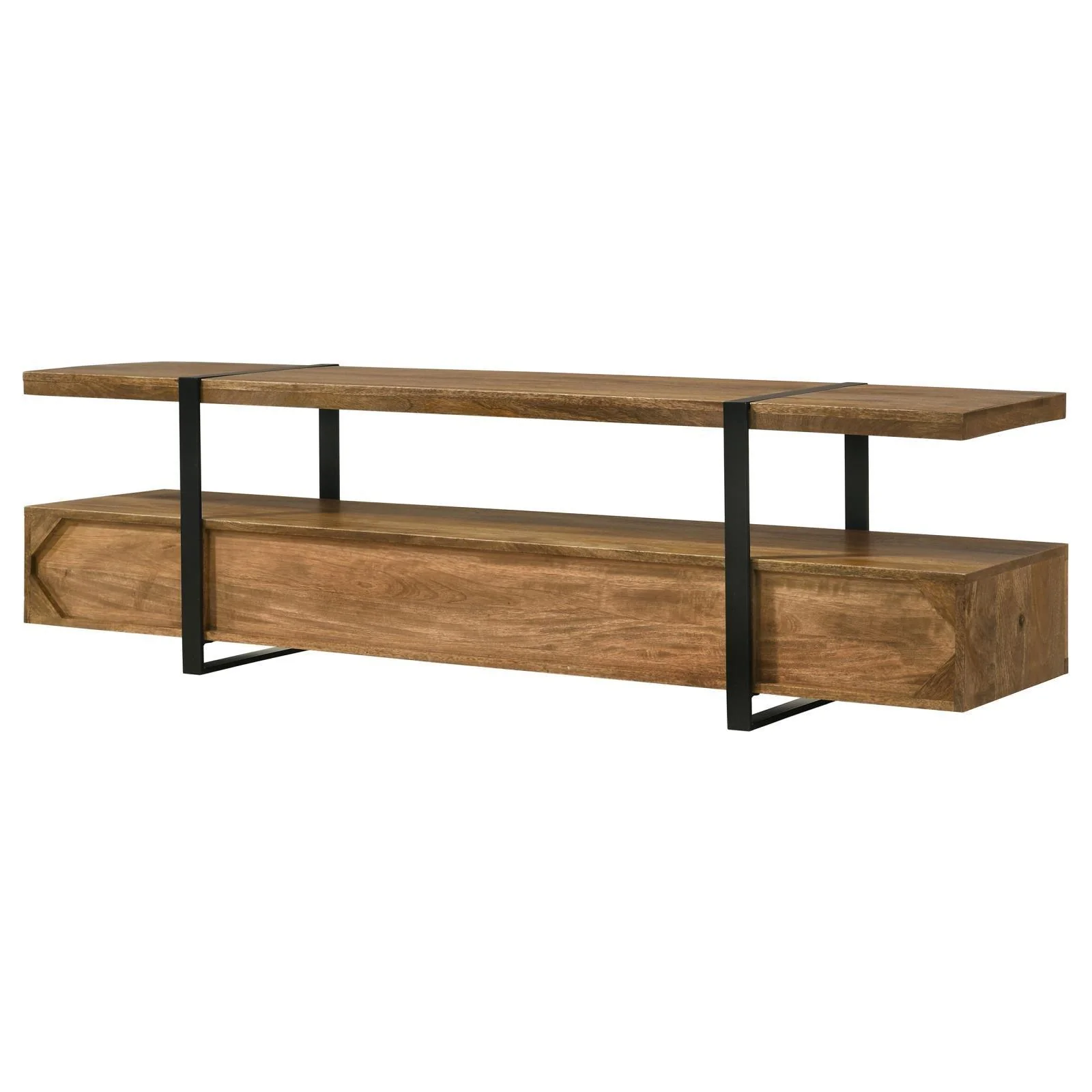 Otto Brown and Gunmetal 4-drawer Solid Wood 70" TV Stand - Image 9