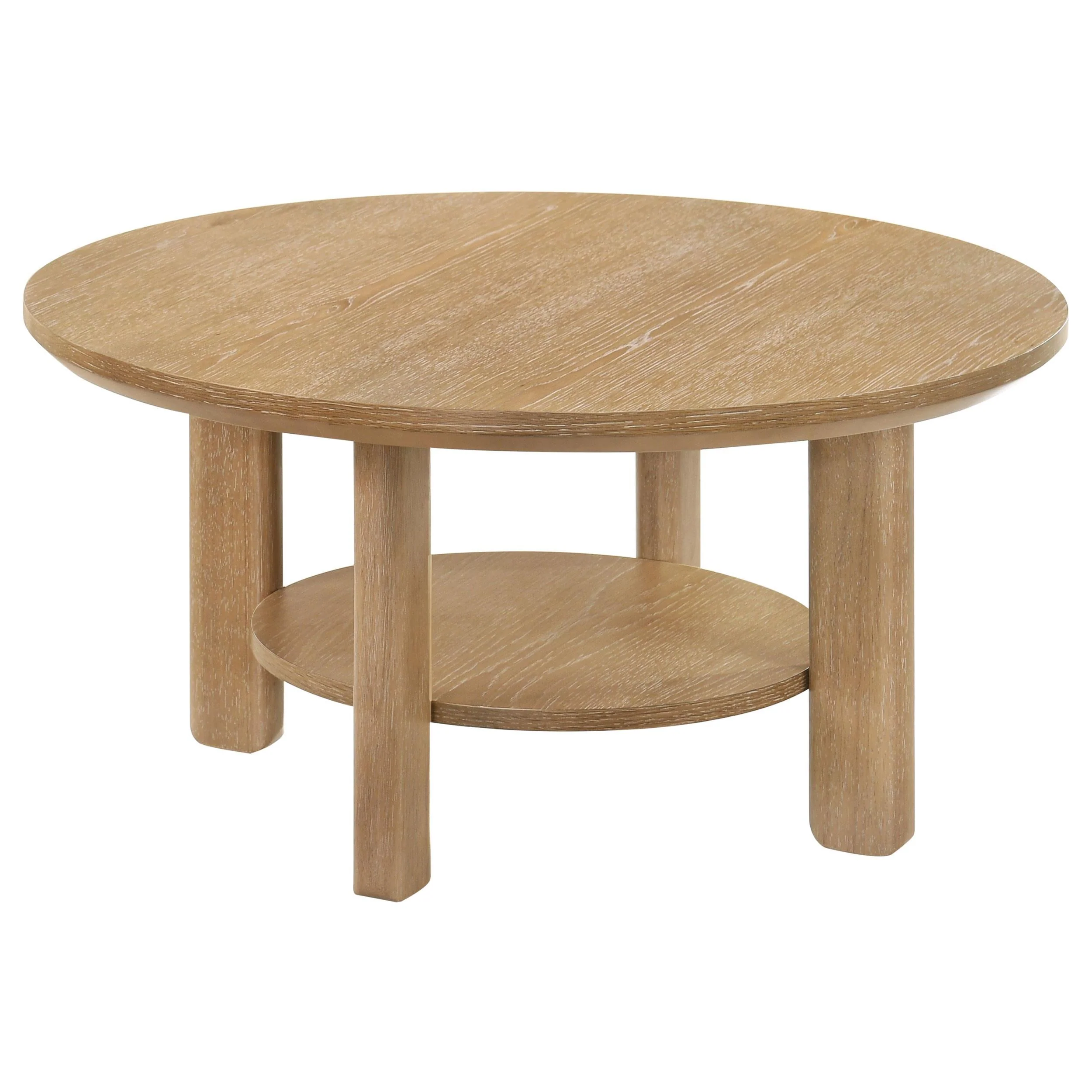 Ottowa Light Oak 2-Piece Round Wood Coffee Table Set - Image 6