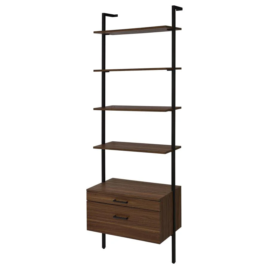 Owens Walnut 3-piece 96-inch Wall Mounted Bookshelf Set - Image 6