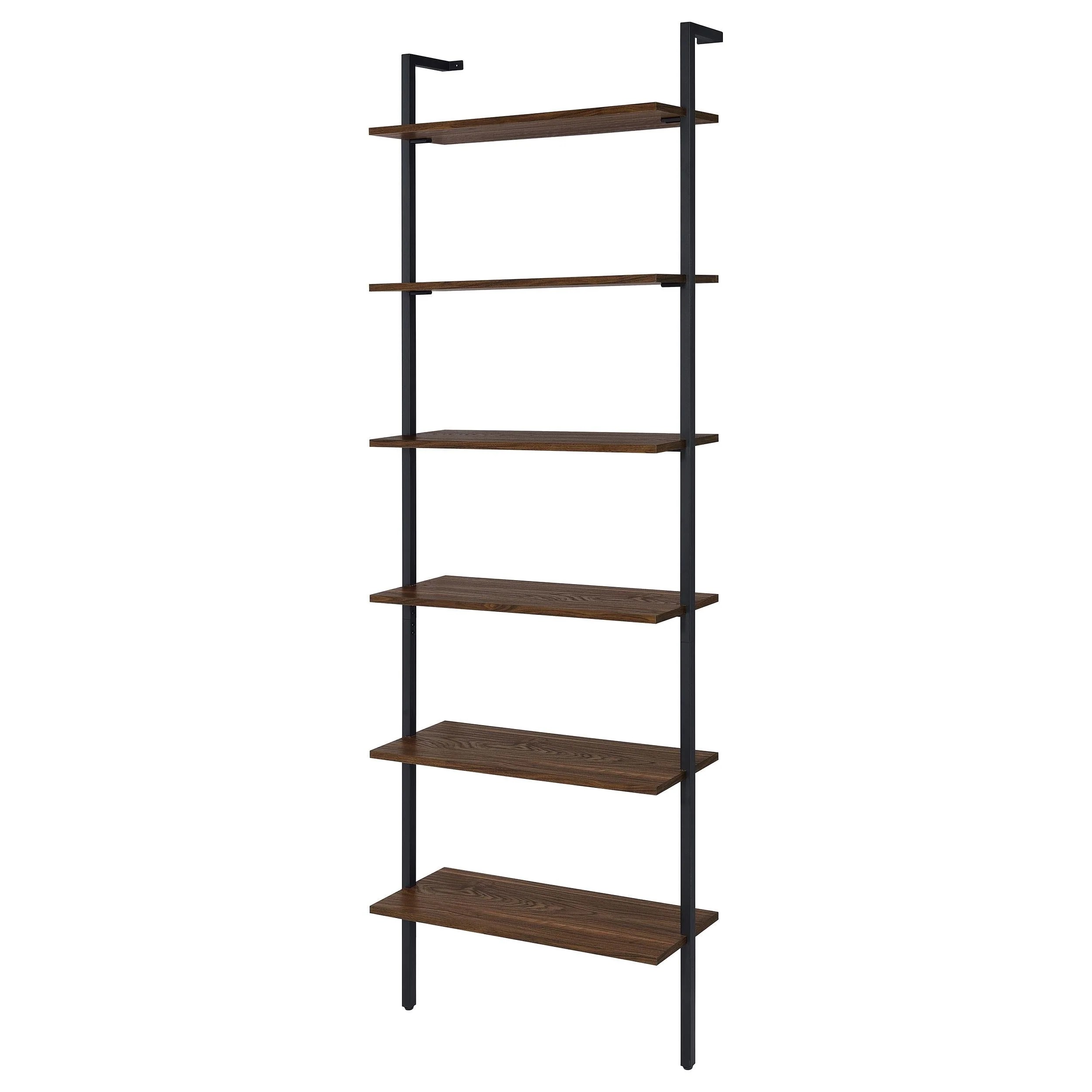 Owens Walnut 31-inch 6-shelf Wall Bookshelf - Image 4
