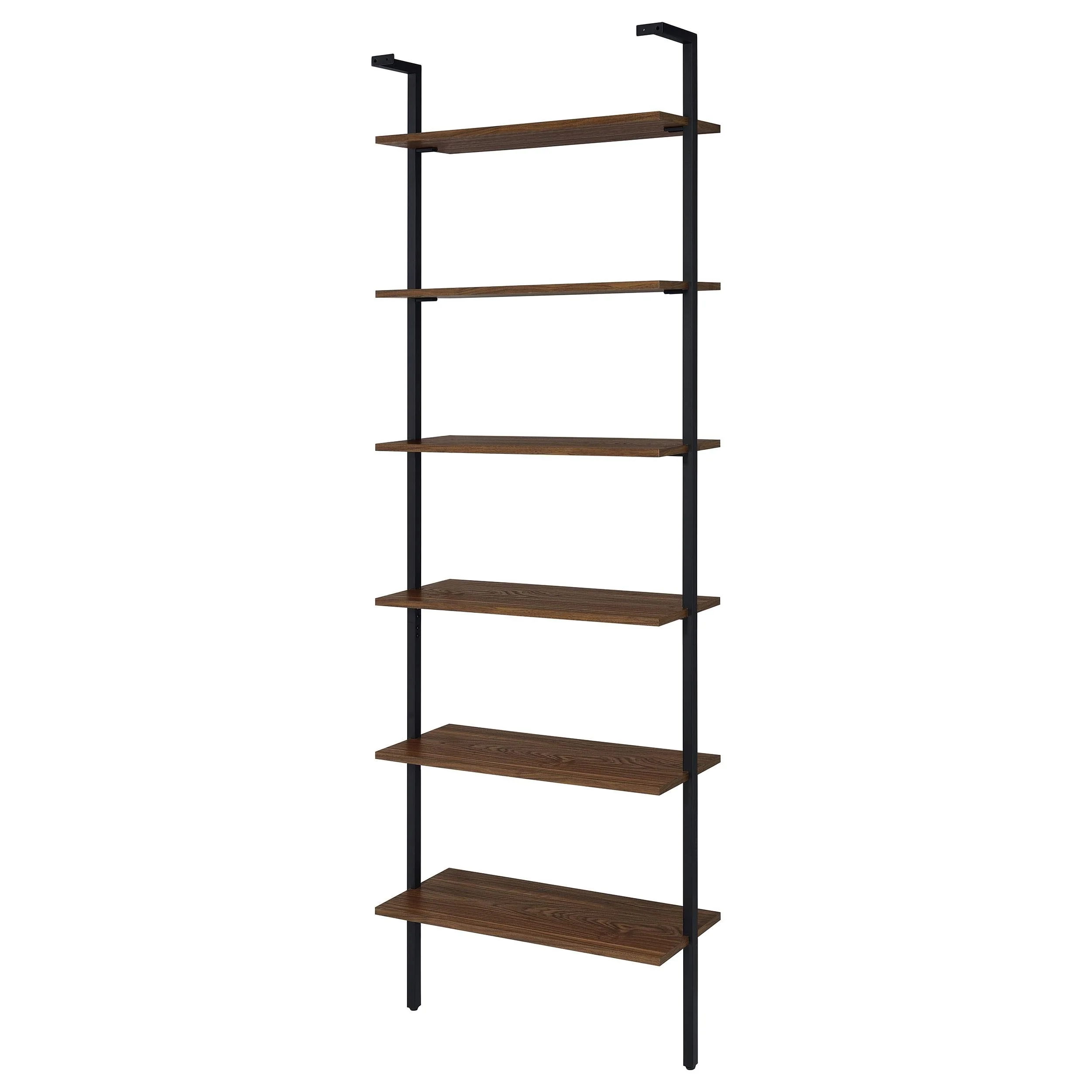 Owens Walnut 31-inch 6-shelf Wall Bookshelf - Image 8