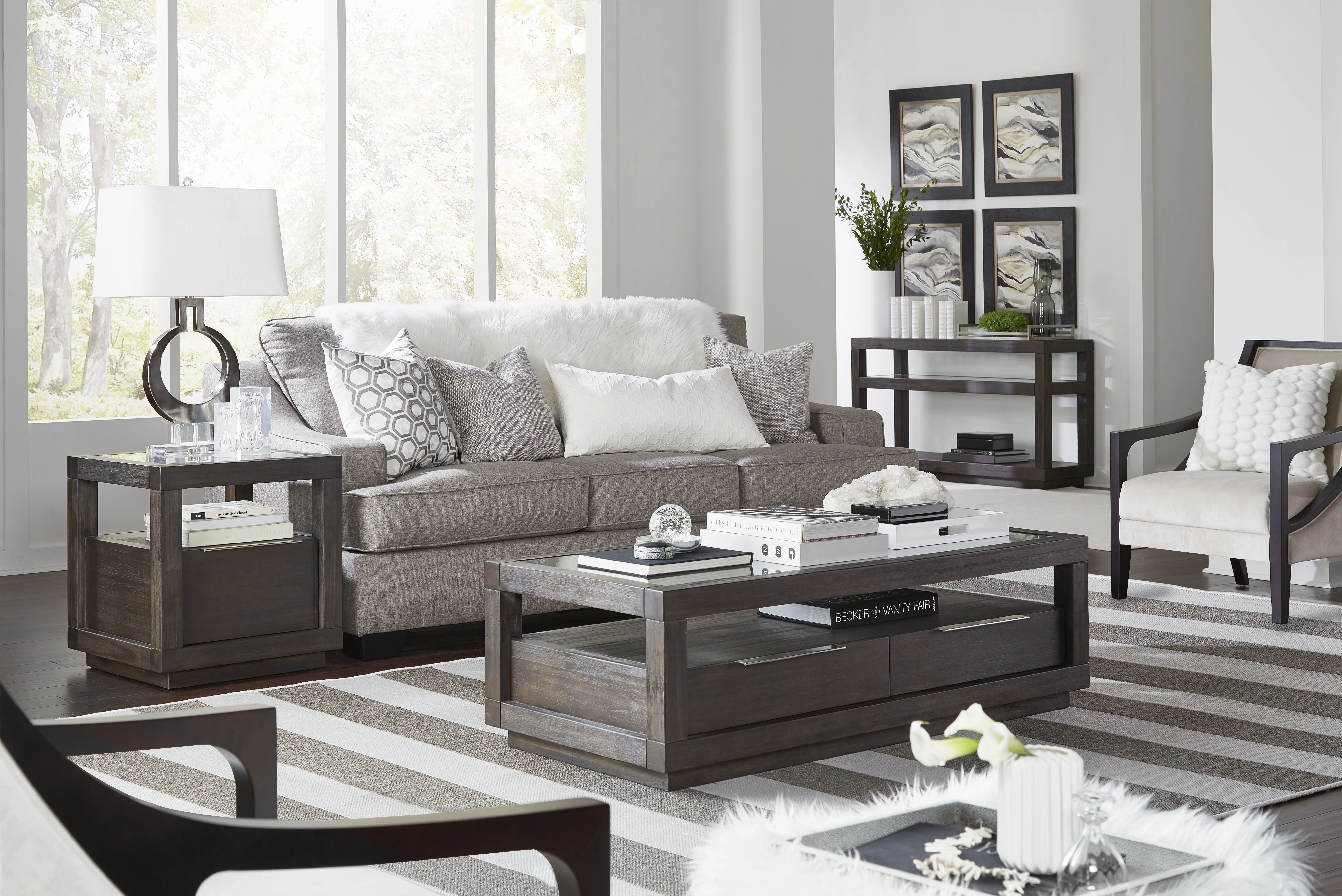 Oxford One Drawer End Table in Basalt Grey - Image 2