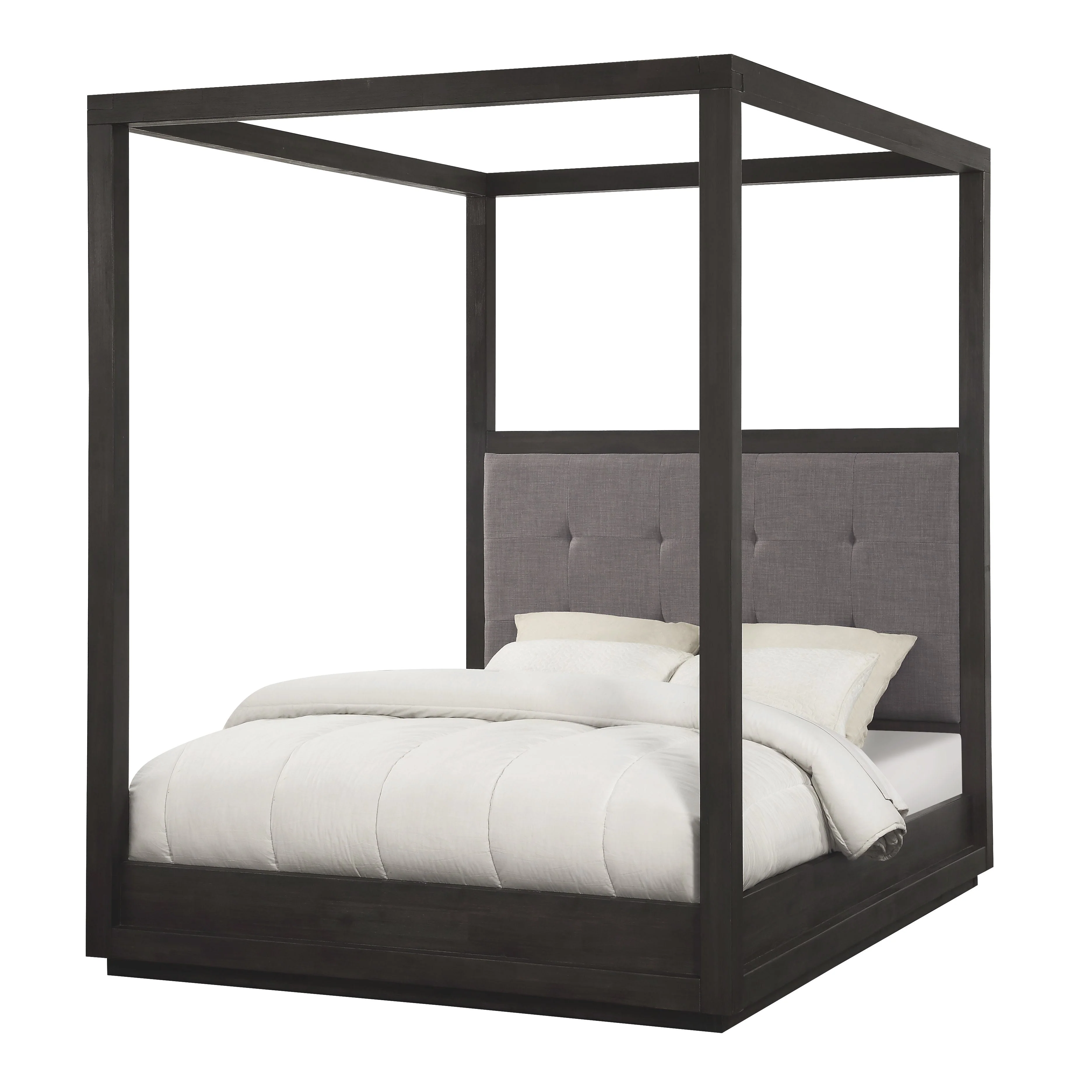 Oxford Upholstered California King Canopy Bed in Dolphin - Image 4