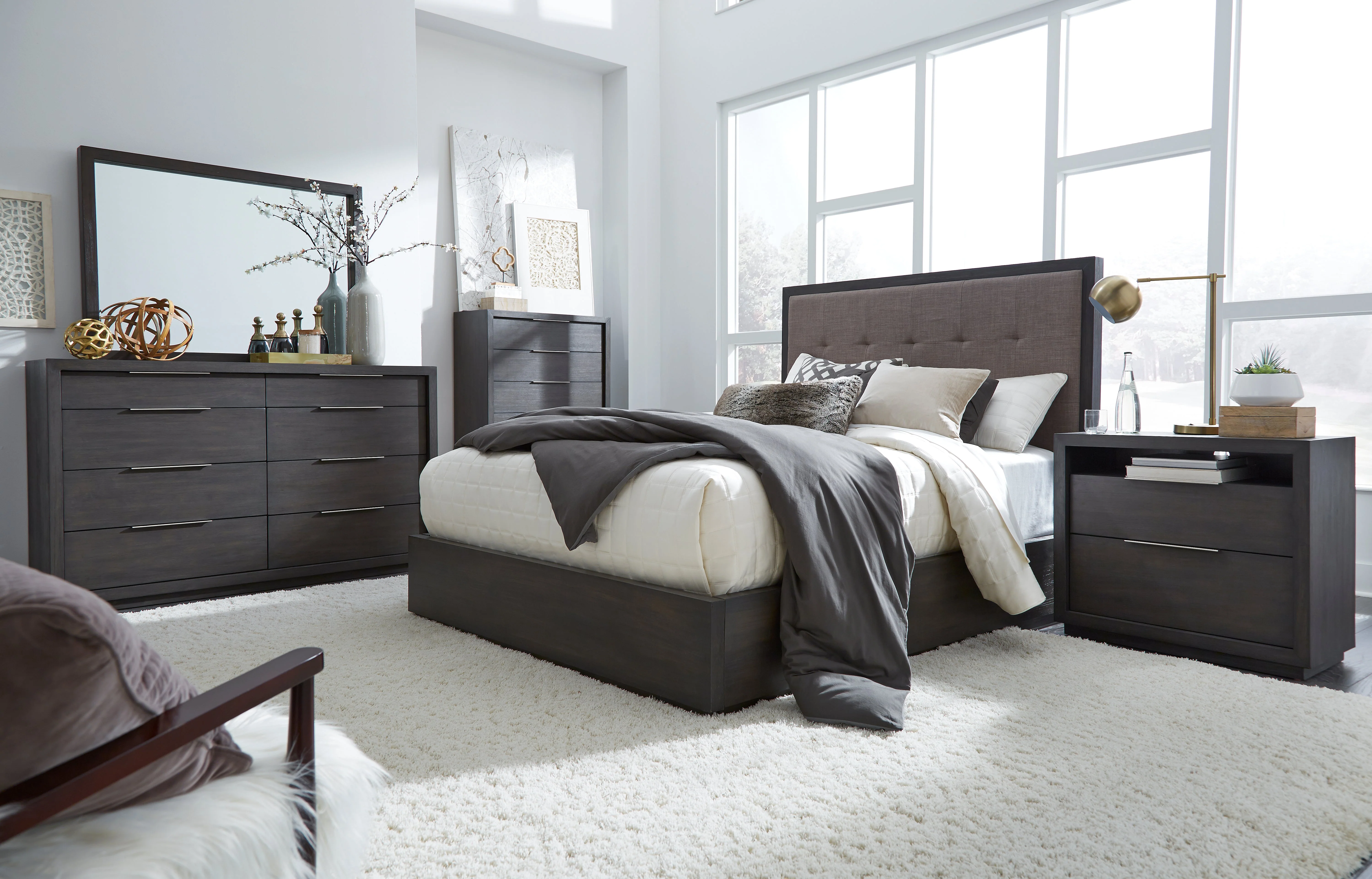 Oxford Upholstered Footboard Queen Storage Bed in Dolphin - Image 2