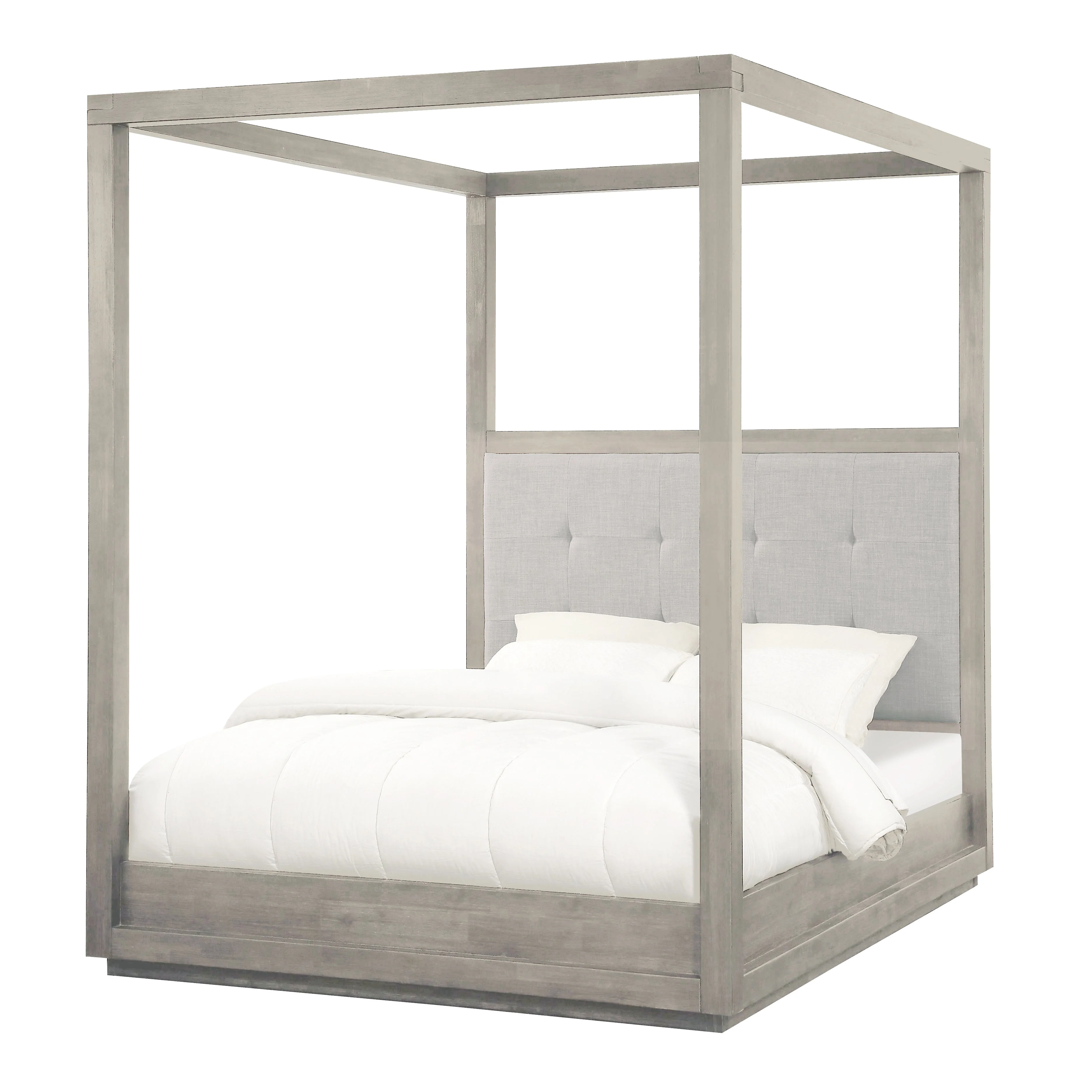 Oxford Upholstered Queen Canopy Bed in Mineral - Image 4