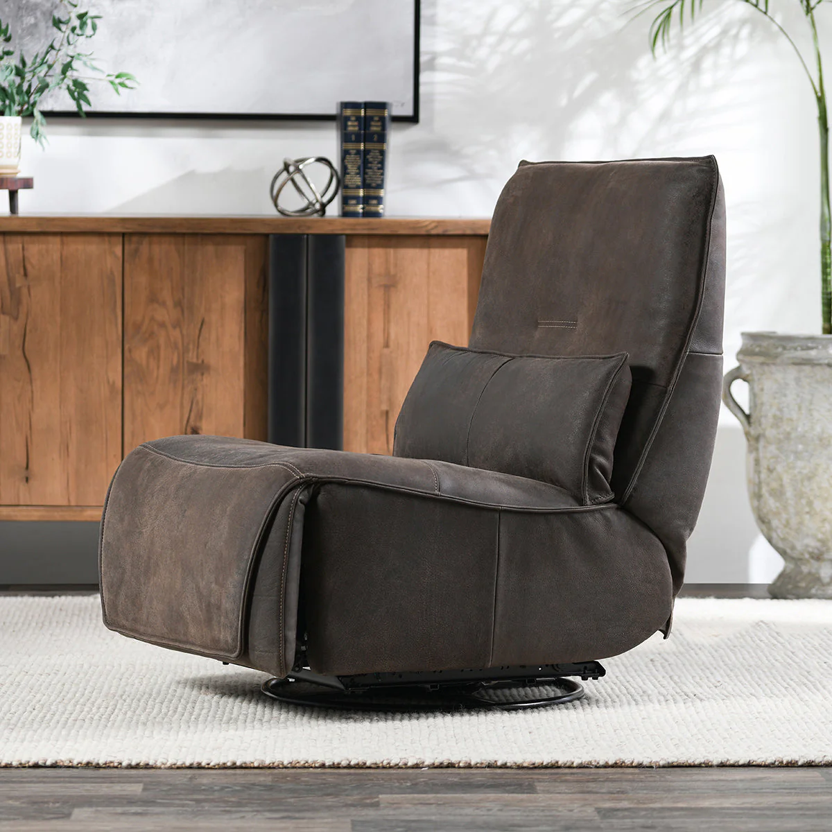 Paige Swivel Power Recliner - Rustic Brown - Image 8