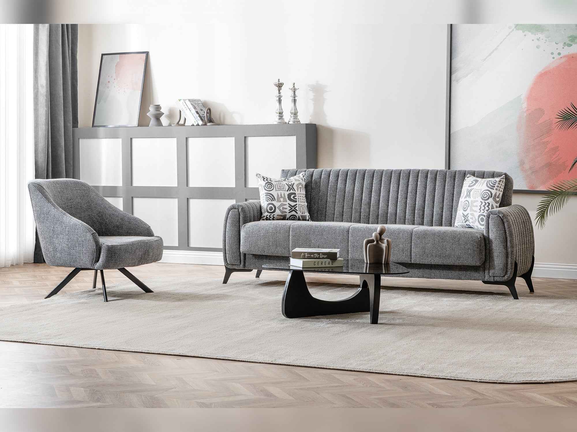 Palermo Grey Convertible Sofa - Image 2