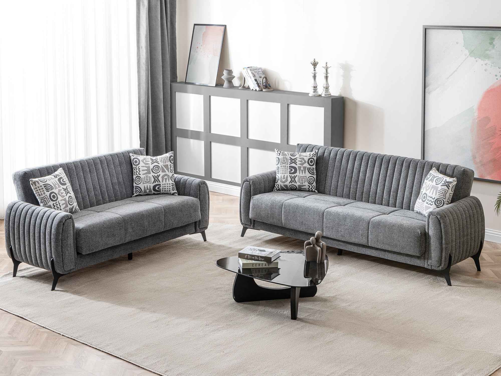 Palermo Grey Convertible Sofa - Image 3