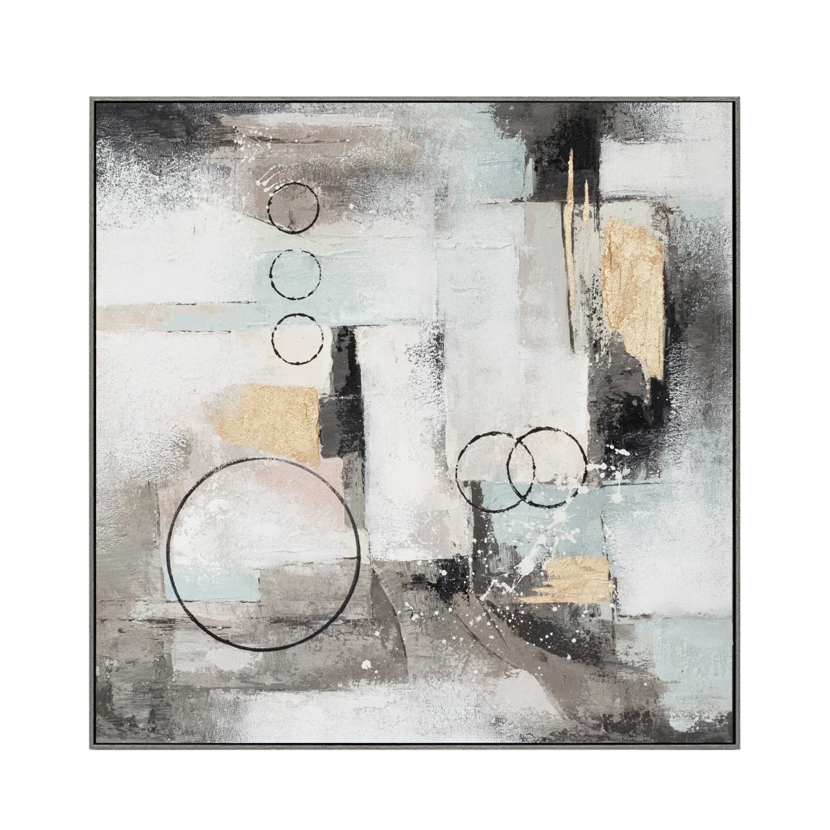 Palette Circular Symphony Hand Painted Framed Diptych - Image 11