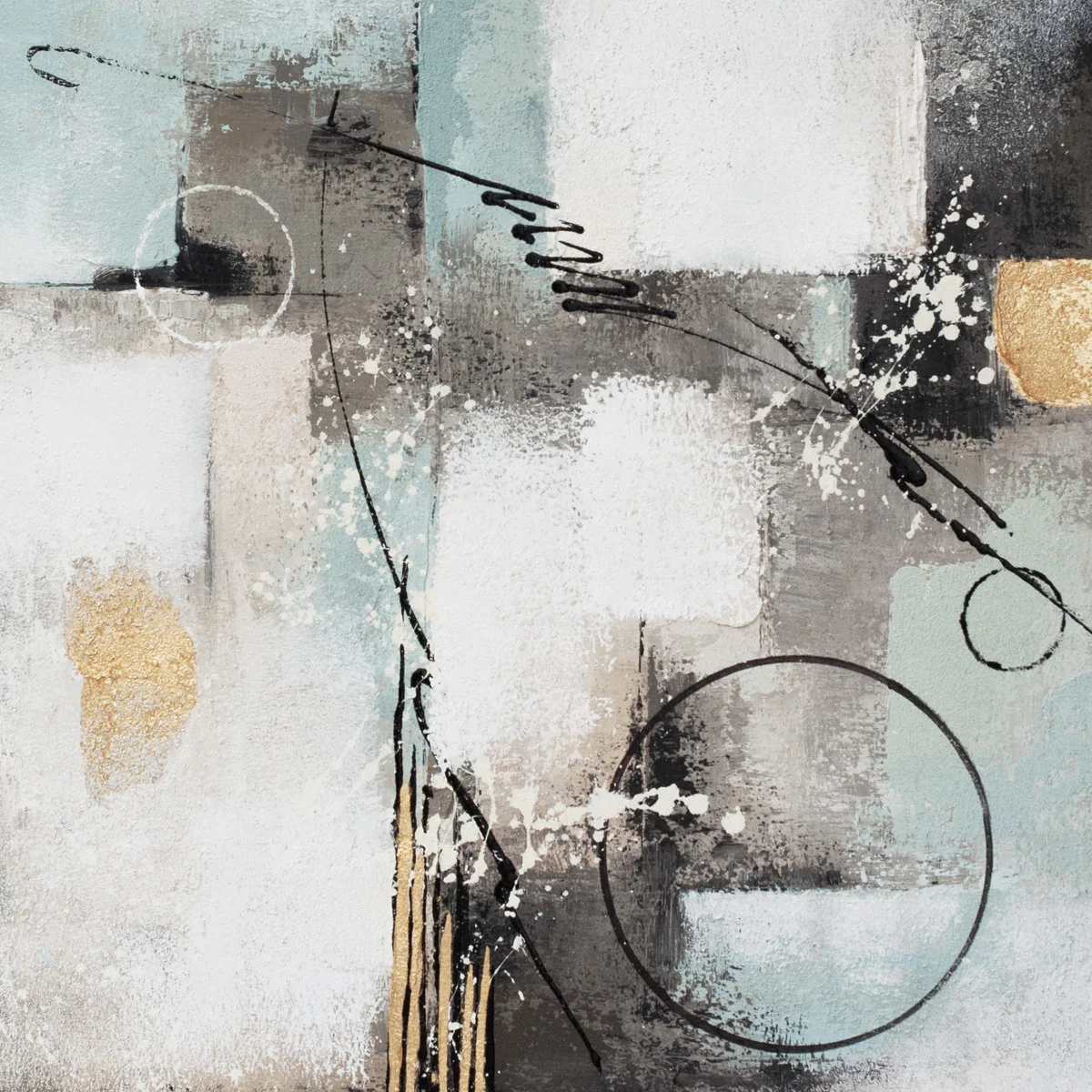 Palette Circular Symphony Hand Painted Framed Diptych - Image 5