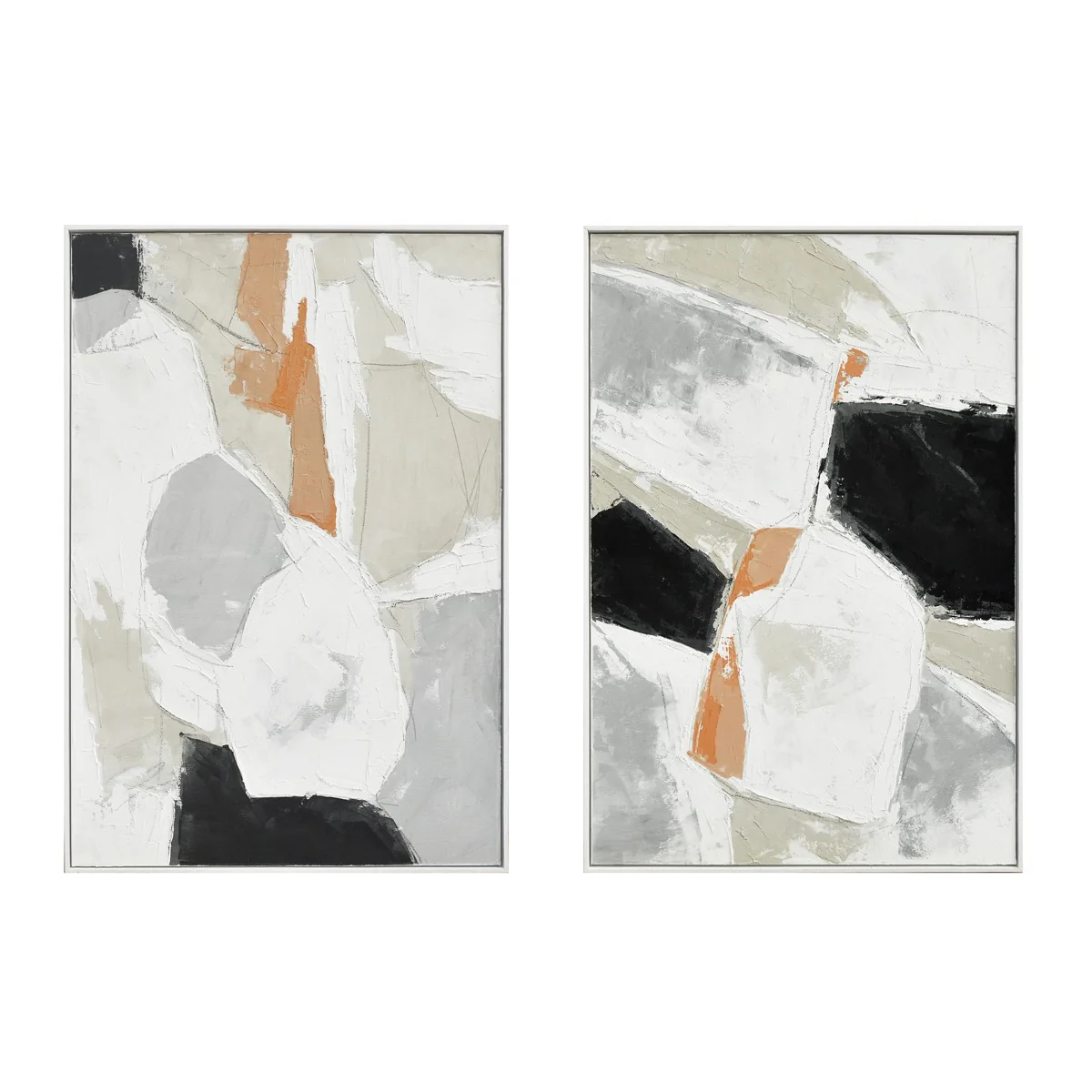 Palette Pastel Patchwork 2 Hand Painted Framed Diptych - Image 10