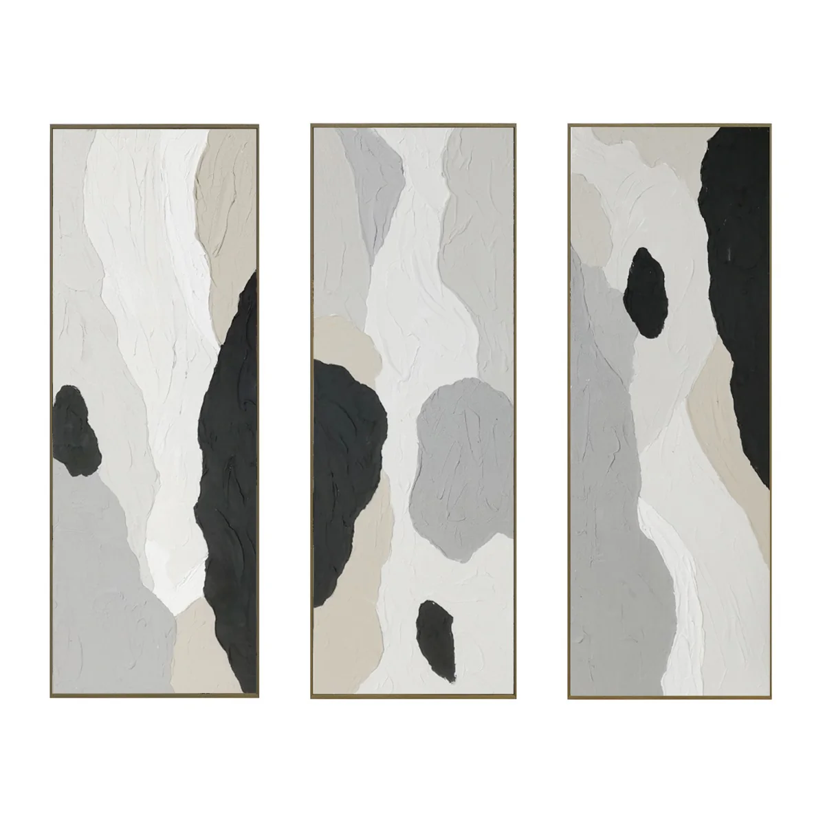 Palette Ripped Reflections Hand Painted Framed Triptych - Image 13