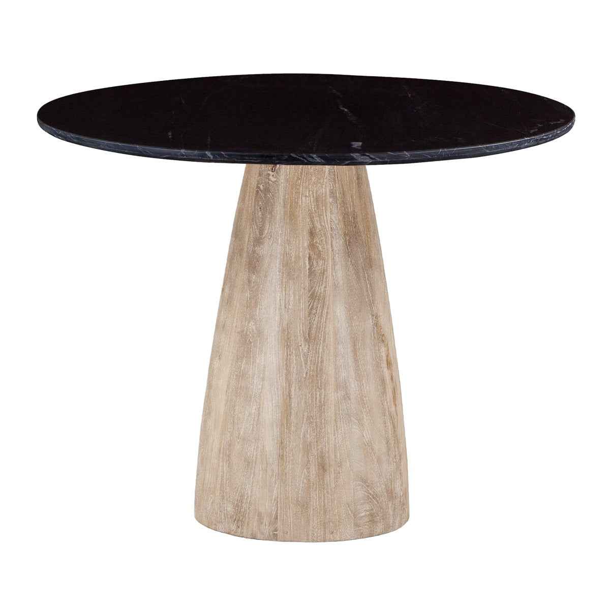Palm Springs 48" Gathering Table with Black Marble and Whitewash Modern Base - Image 2