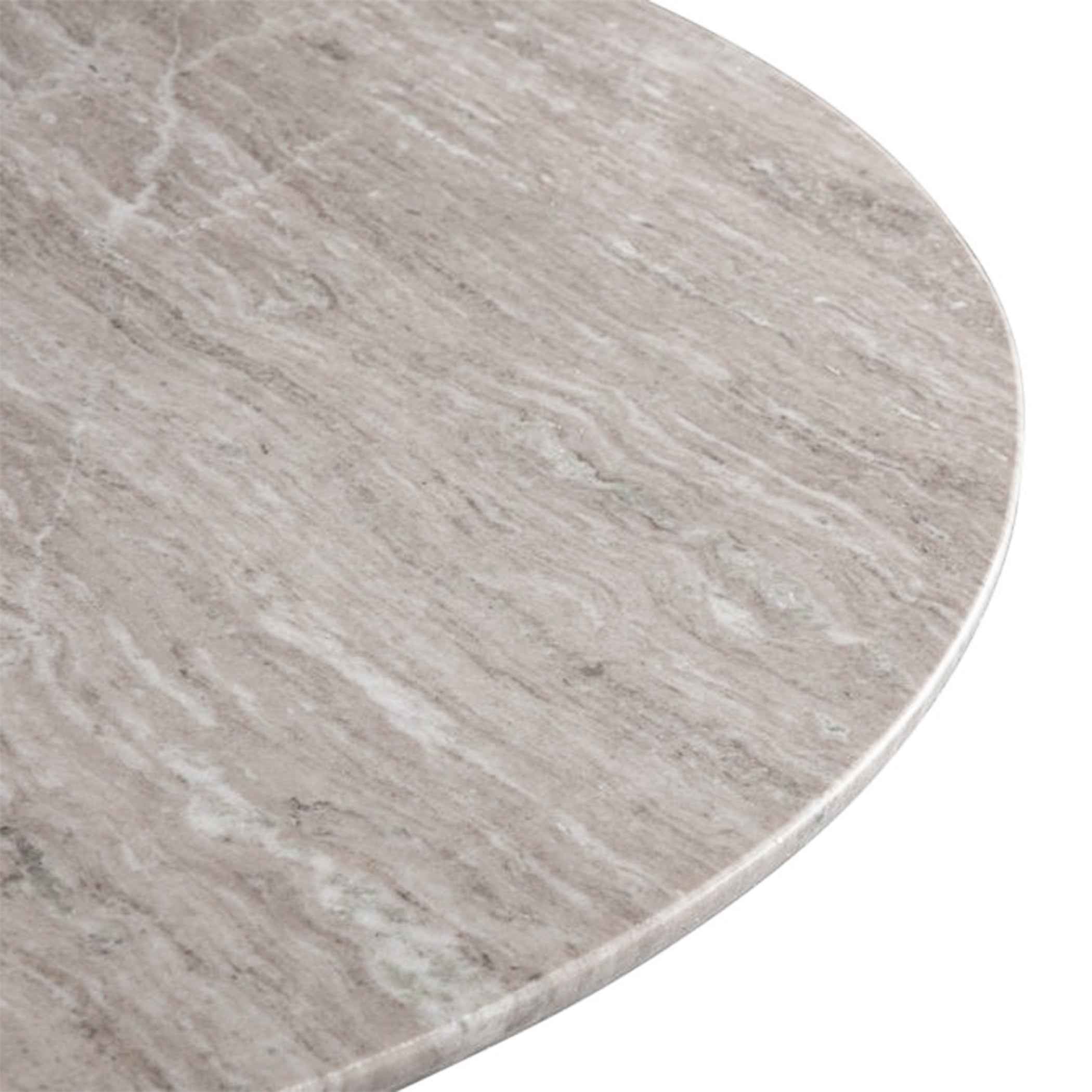 Palm Springs 48" Gathering Table with Brown Lajaria Marble and Whitewash Modern Base - Image 2