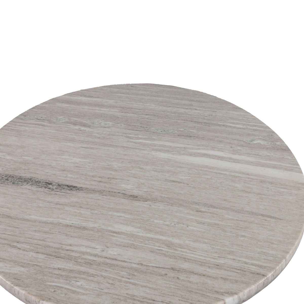 Palm Springs 48" Gathering Table with Brown Lajaria Marble and Whitewash Modern Base - Image 3