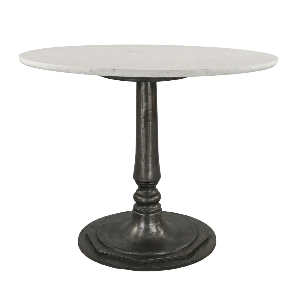 Palm Springs 48" Gathering Table with White Marble and Cafe Base