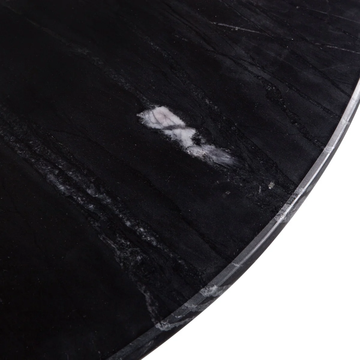 Palm Springs 48" Round Dining Table with Black Marble and Whitewash Modern Base - Image 4