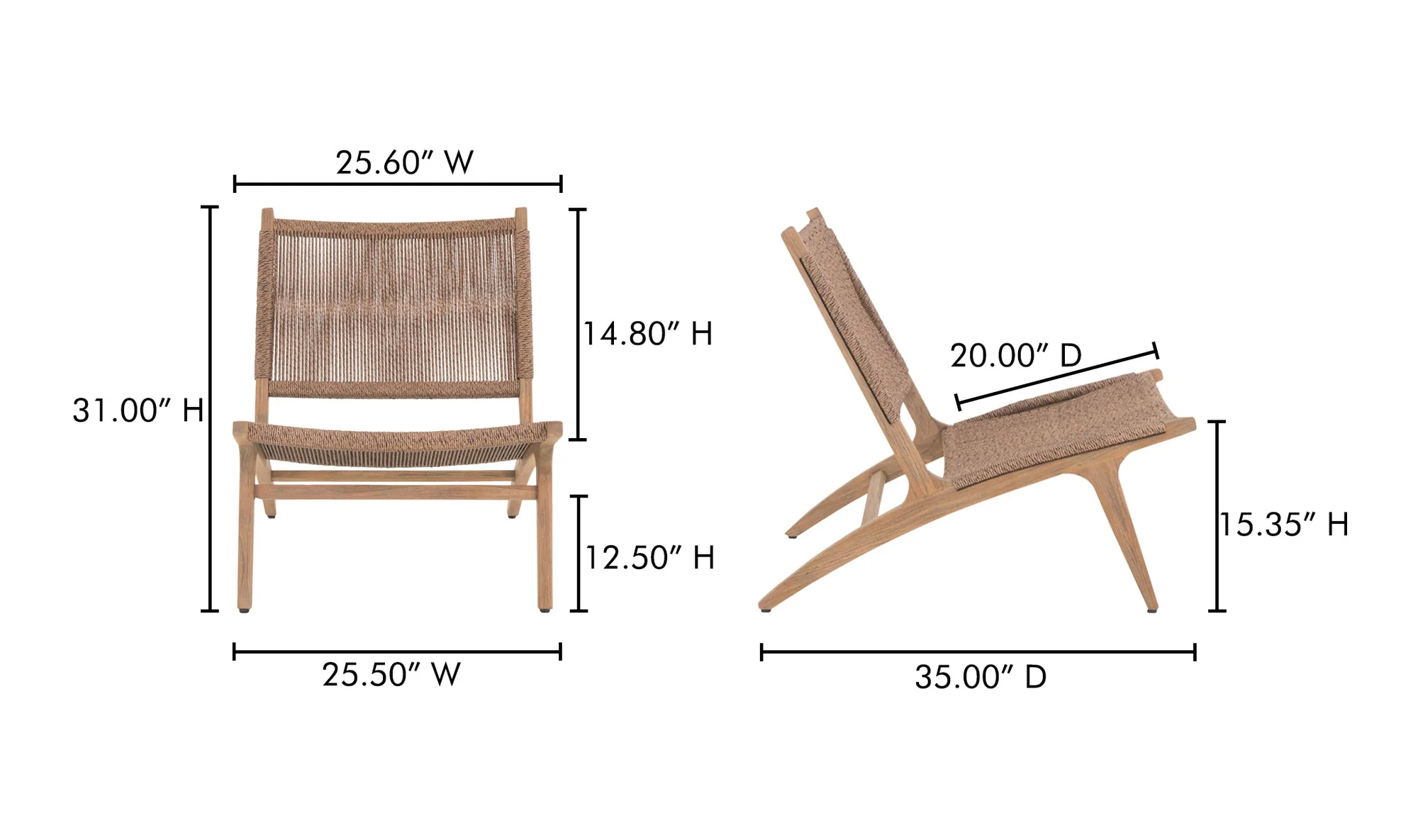 Palma Outdoor Lounge Chair Warm Brown - Image 8