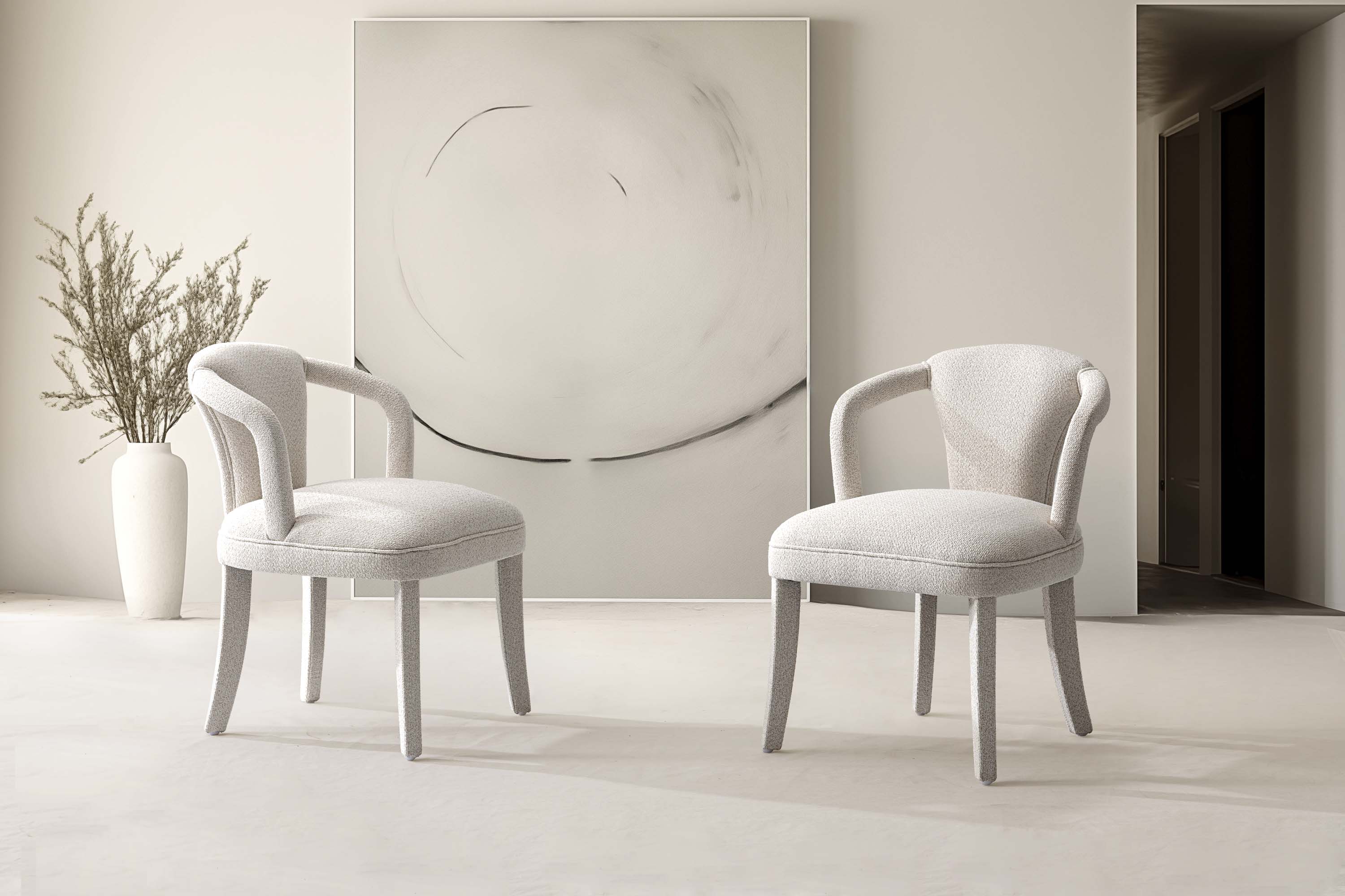Palmer Dining Armchair in Ivory (set of 2) - Image 2