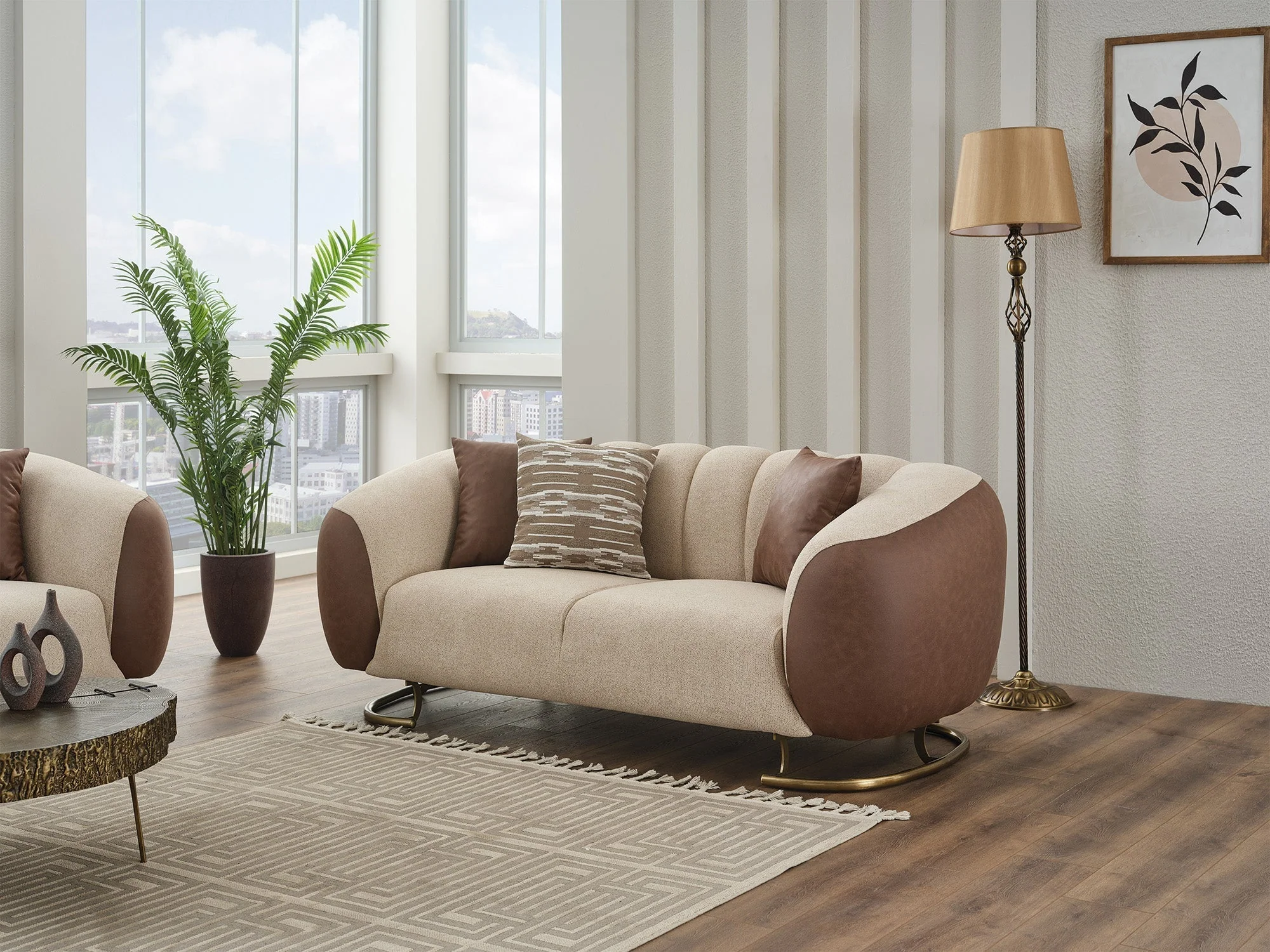 Palmera Cream 3-pieces (Sofa & Loveseat & Chair) Living Room Set - Image 10