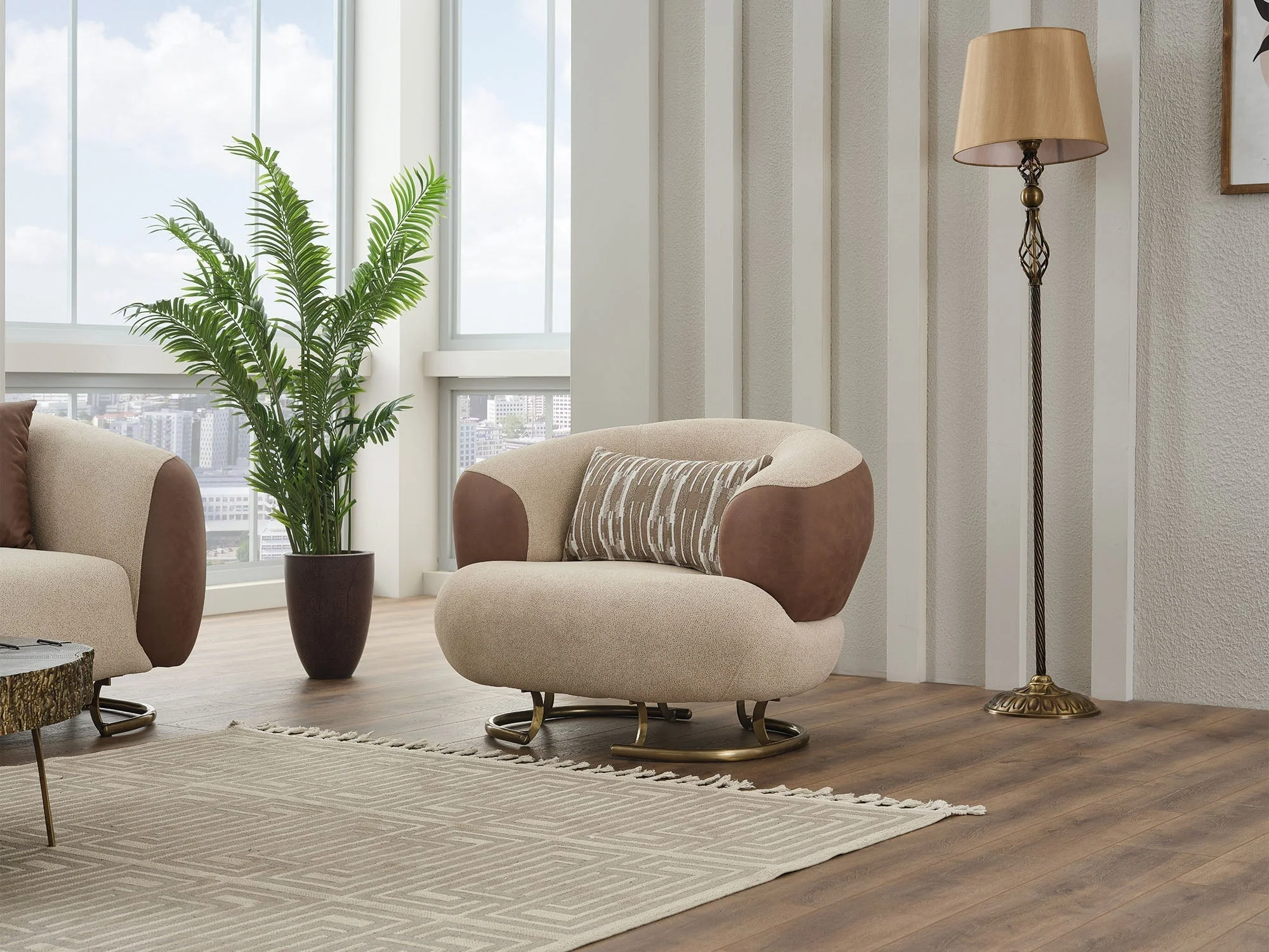 Palmera Cream 3-pieces (Sofa & Loveseat & Chair) Living Room Set - Image 13