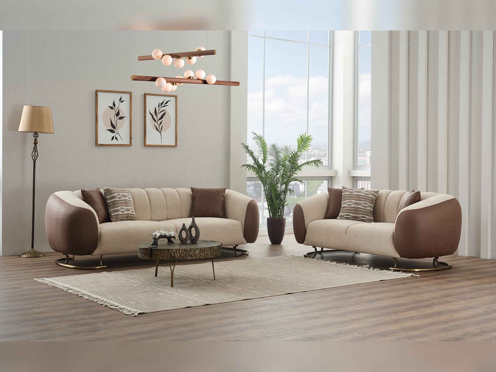 Palmera Cream 3-pieces (Sofa & Loveseat & Chair) Living Room Set - Image 2