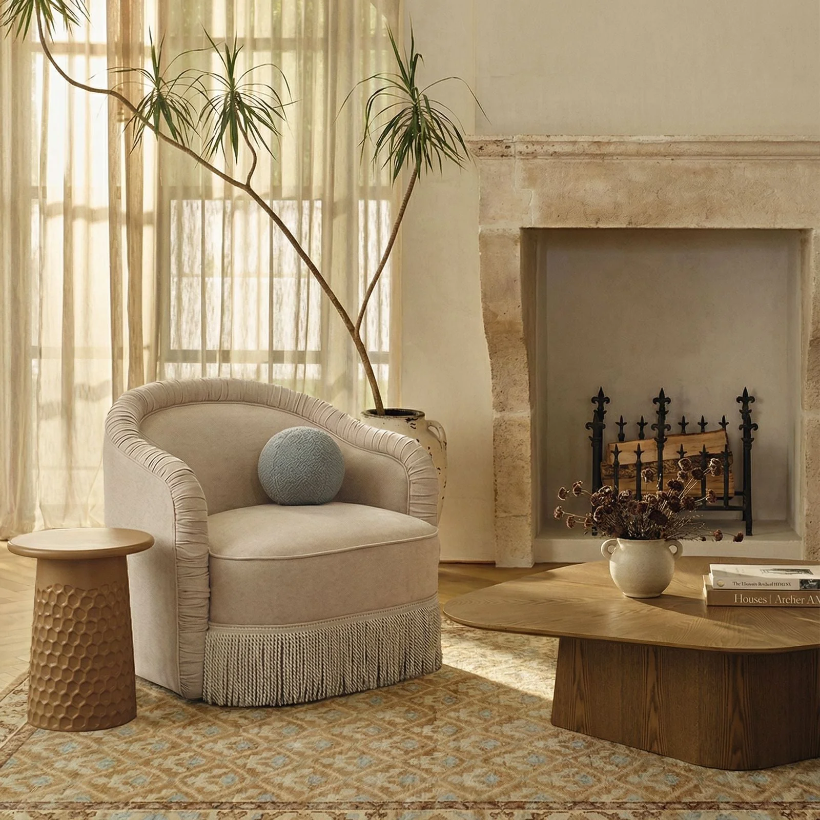 Pamela Tasseled Lounge Accent Chair - Image 22
