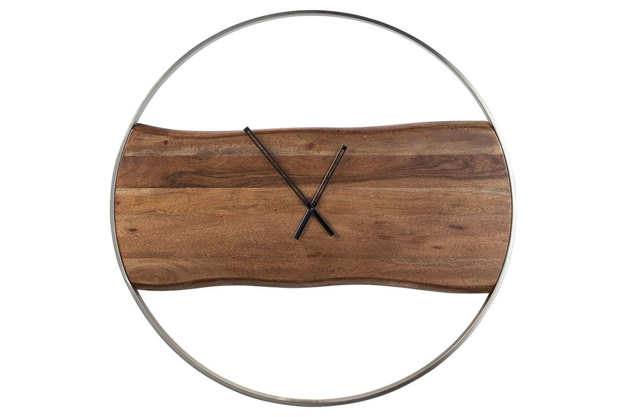 Panchali Brown/Silver Finish Wall Clock - Image 2