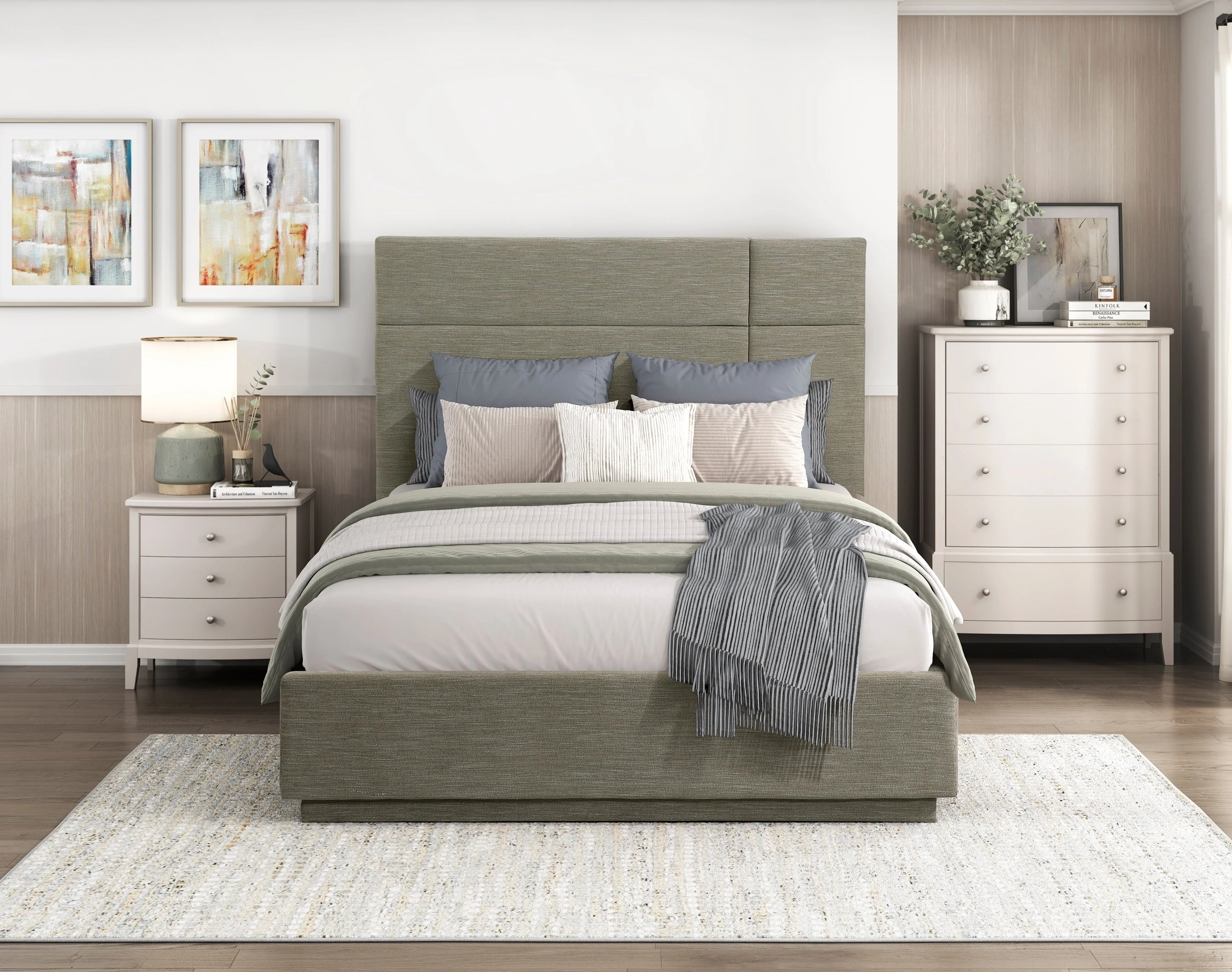 Paola Forest Green California King Platform Bed