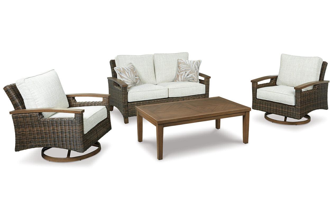 Paradise Trail Medium Brown Loveseat with Cushion - Image 4