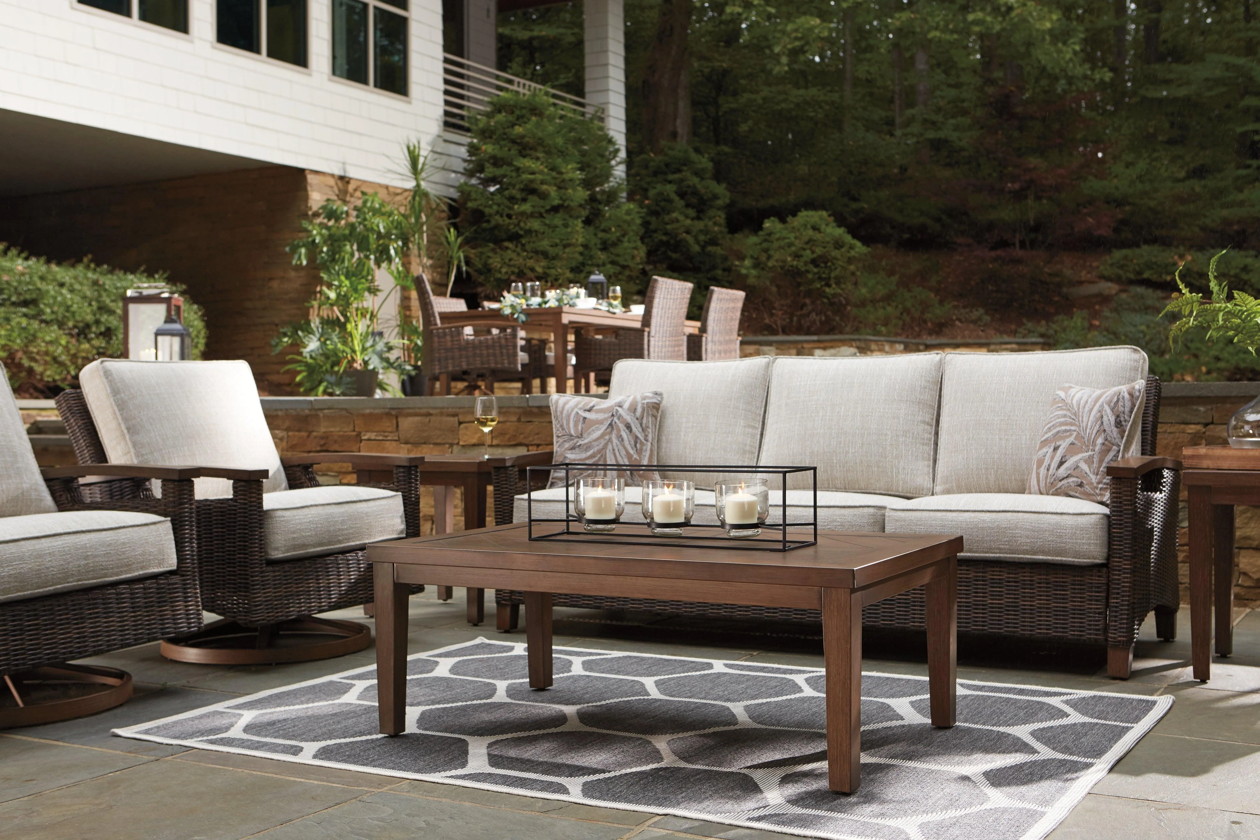 Paradise Trail Medium Brown Sofa with Cushion - Image 5