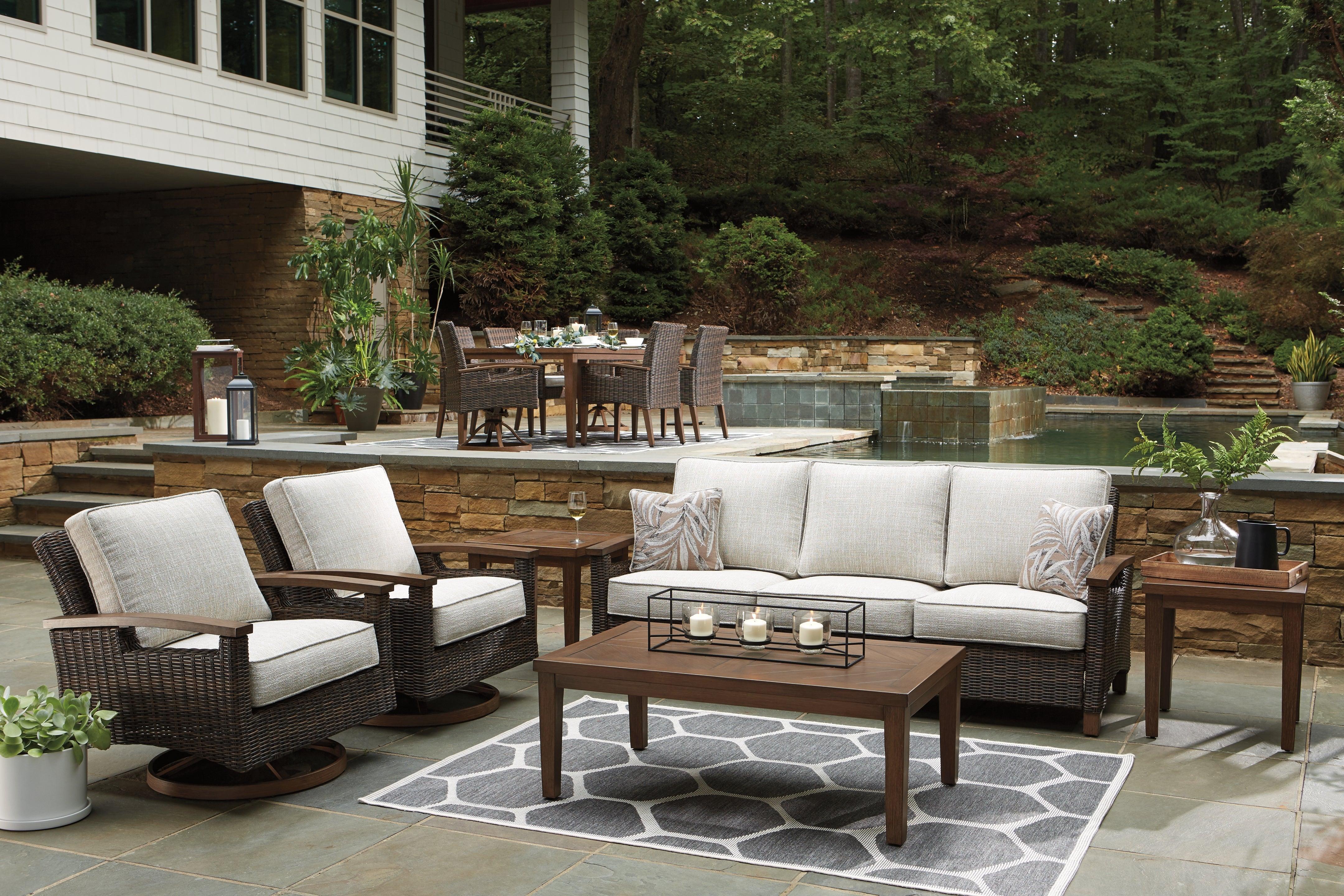Paradise Trail Medium Brown Sofa with Cushion - Image 9