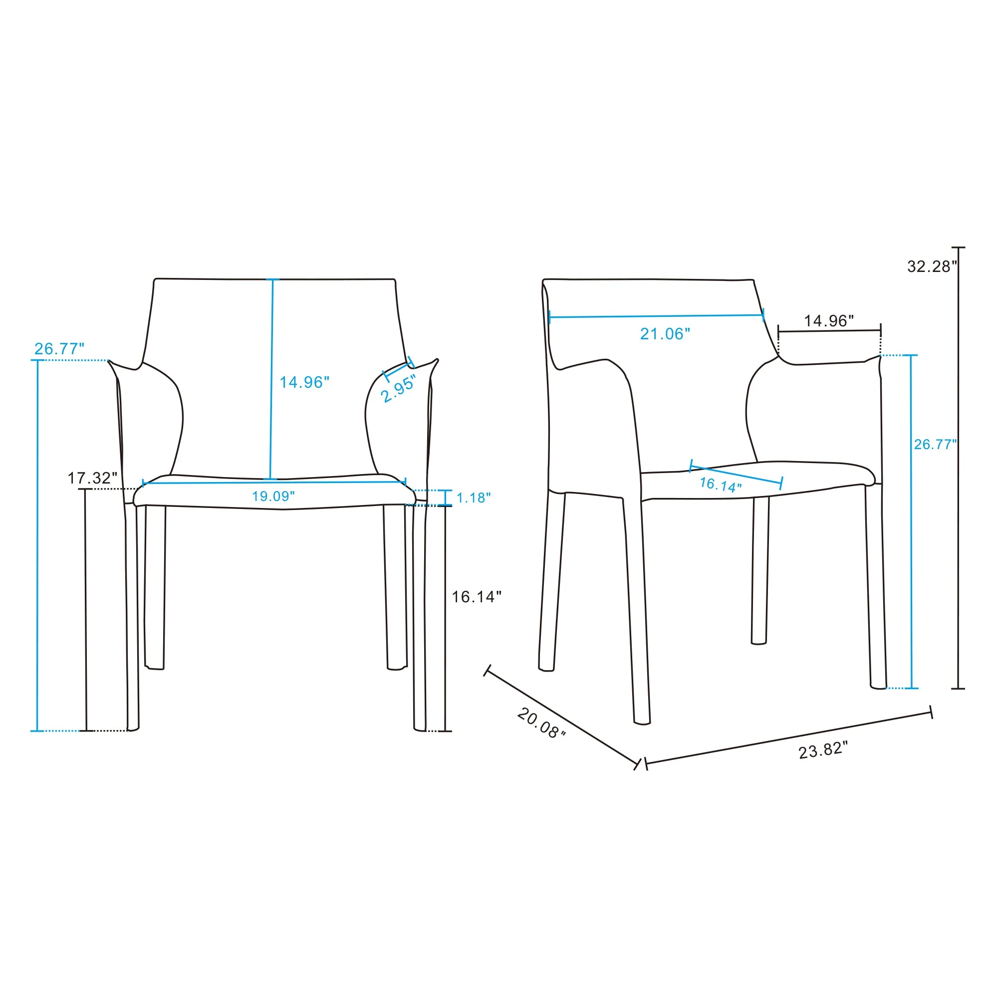 Paris 8-Piece Dining Chairs in Grey - Image 3