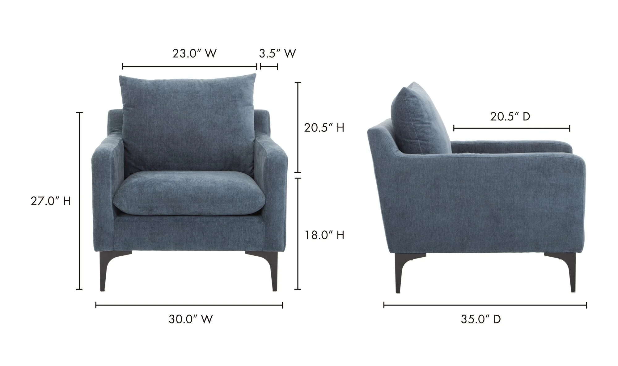 Paris Armchair Blue - Image 7