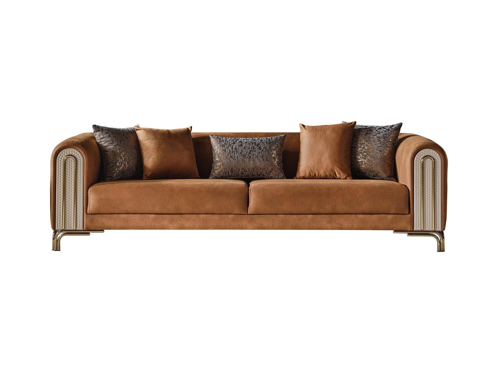 Paris Brown Stationary 4 Seat Sofa - Image 6