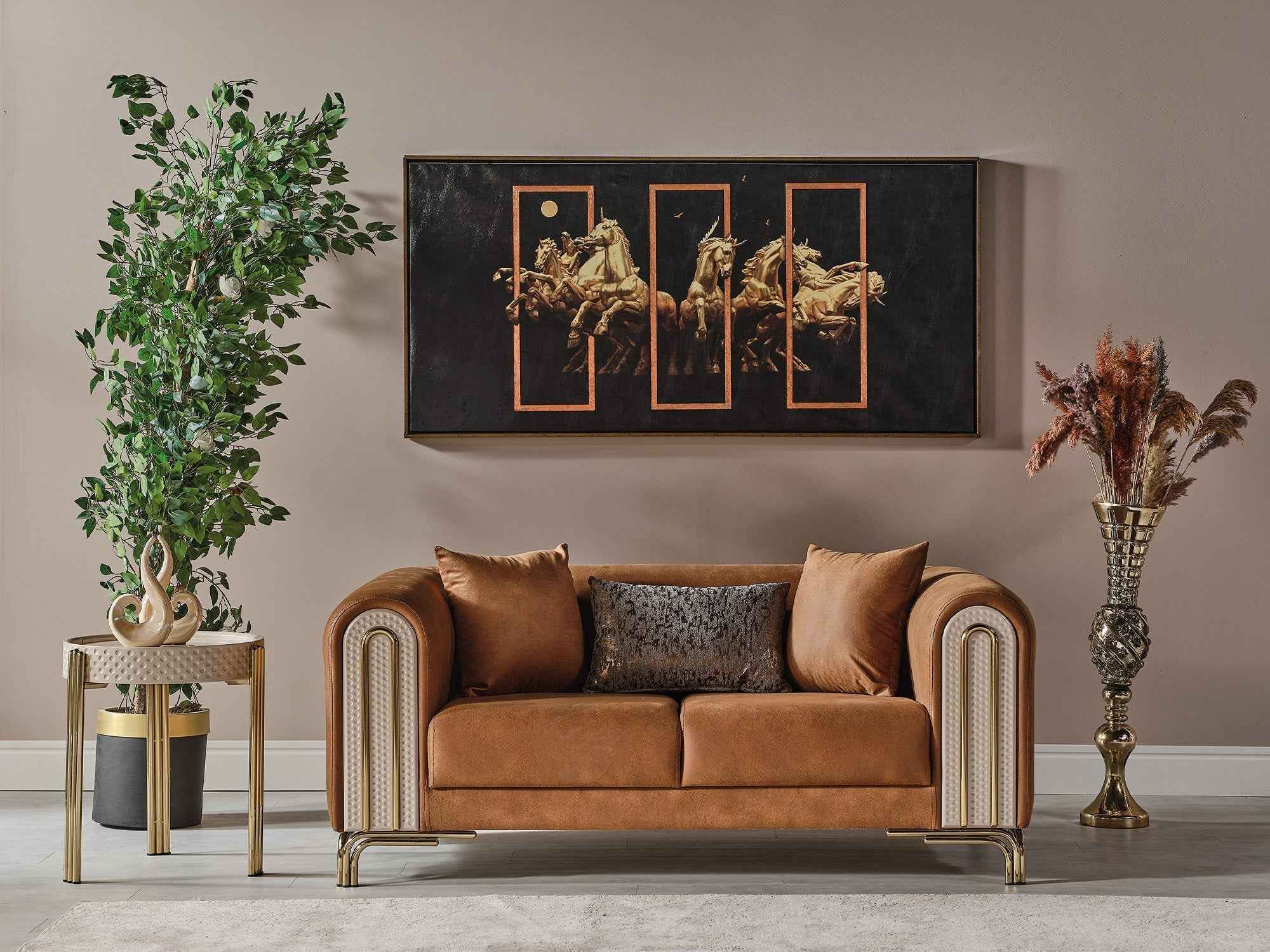Paris Brown Stationary Loveseat - Image 2