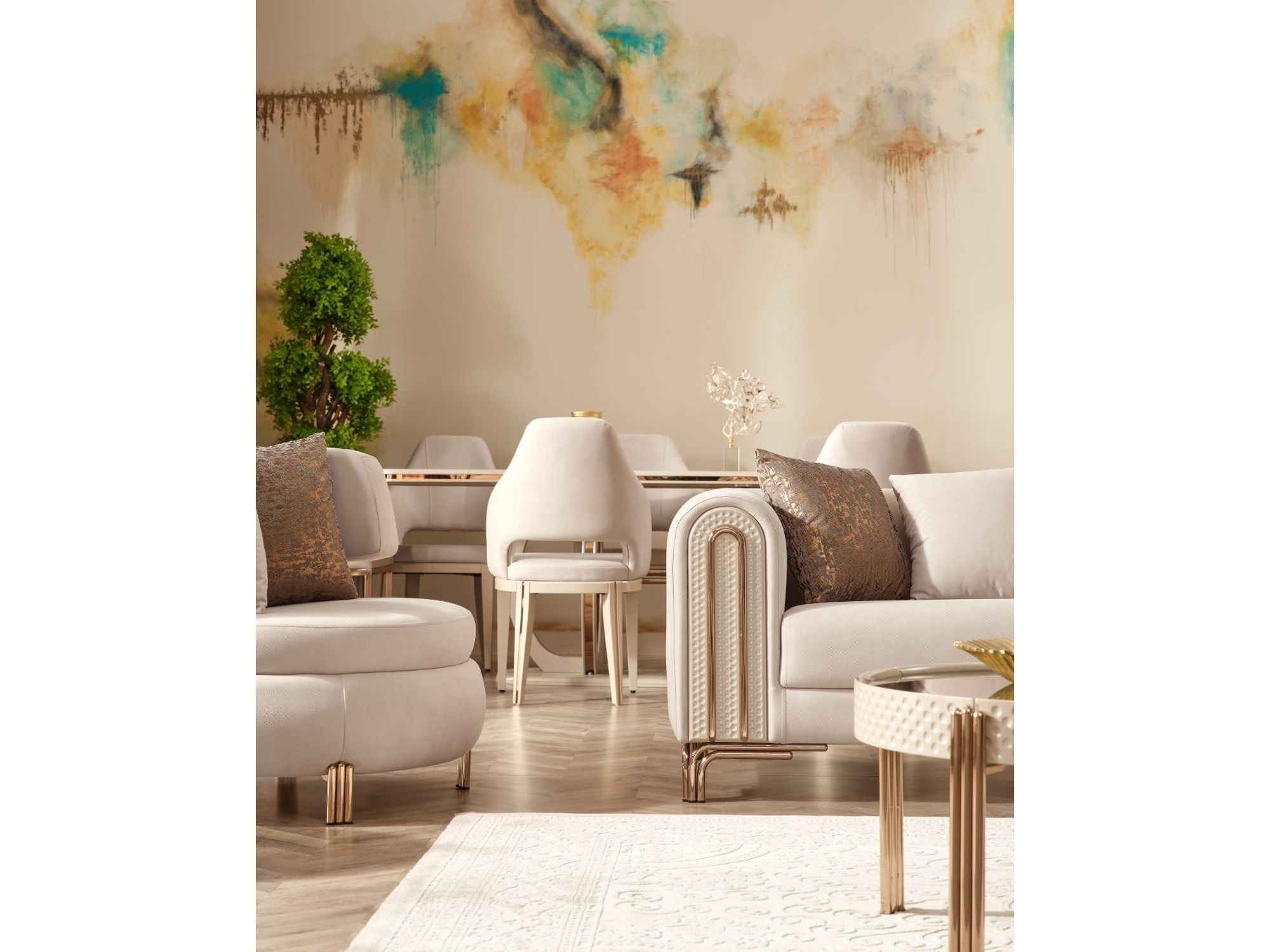 Paris Cream Stationary 4 Seat Sofa - Image 3